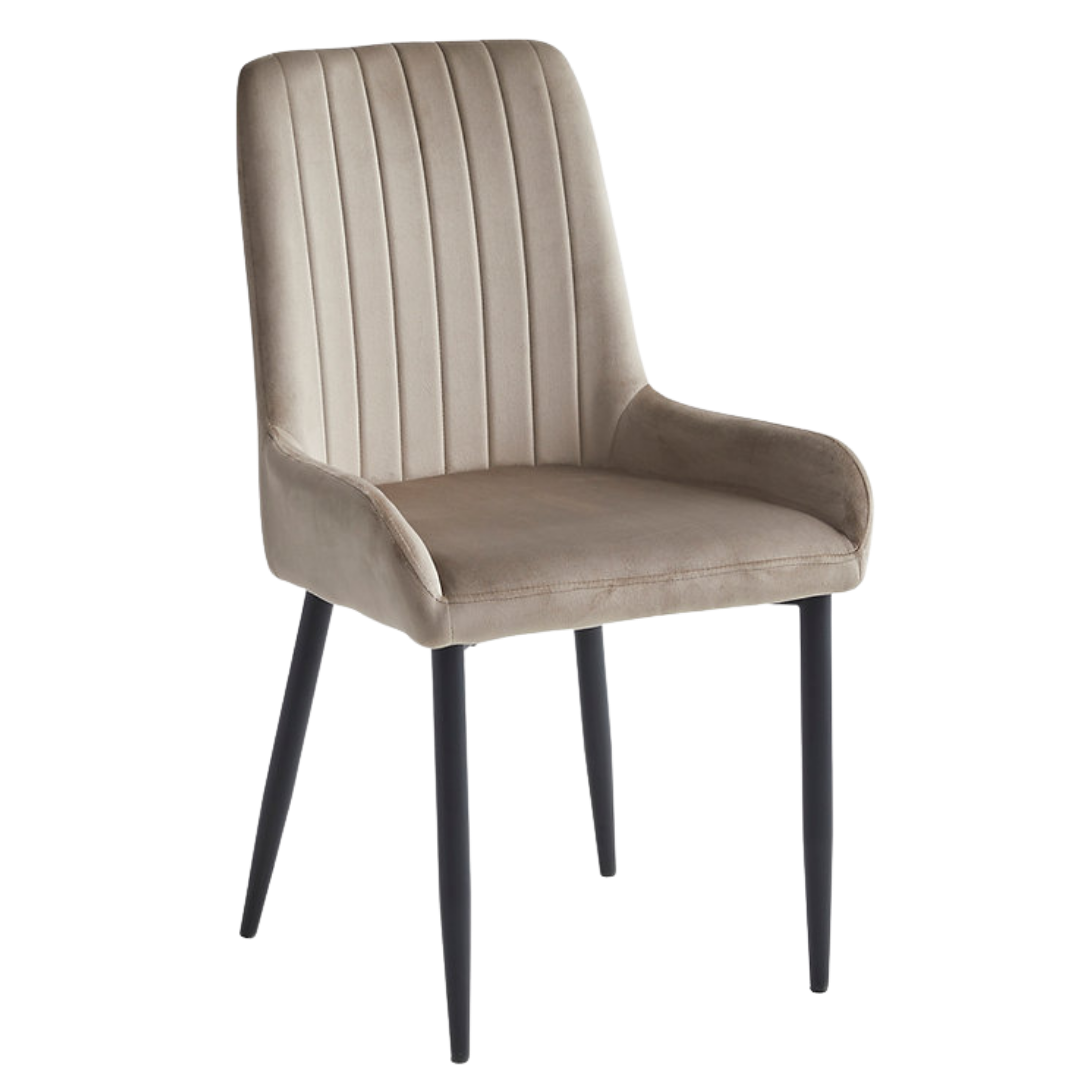 Stravela – Set of 2 – Velvet Dining Chair – Beige
