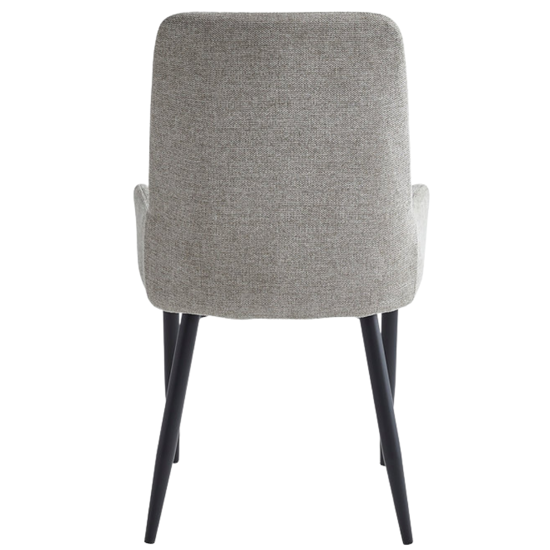 Stravela – Lot de 2 – Chaises de salle à manger en tissu – Gris/Beige