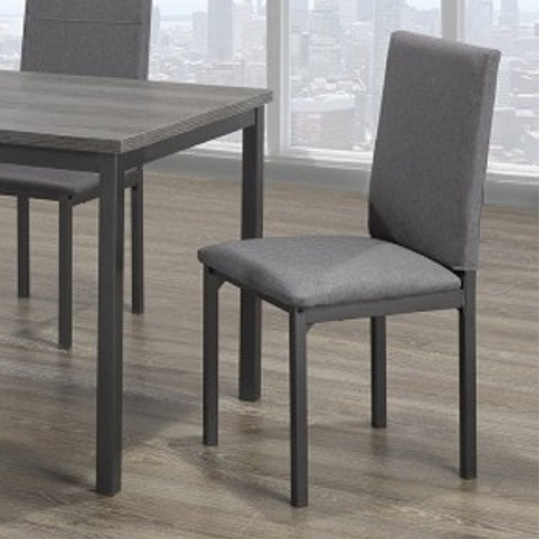 Bergen – Ensemble de salle à manger – Aspect bois gris / Tissu gris