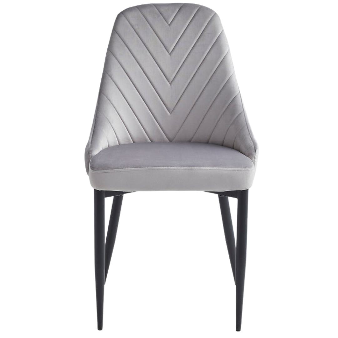 Arvella – Set of 6 – Velvet Dining Chair – Light Grey