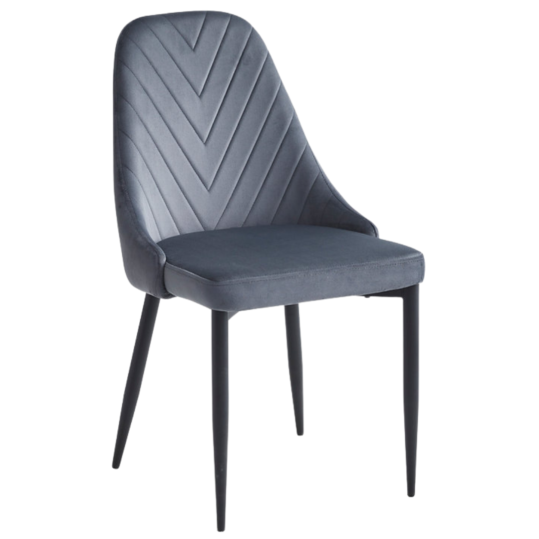 Arvella – Set of 6 – Velvet Dining Chair – Dark Grey