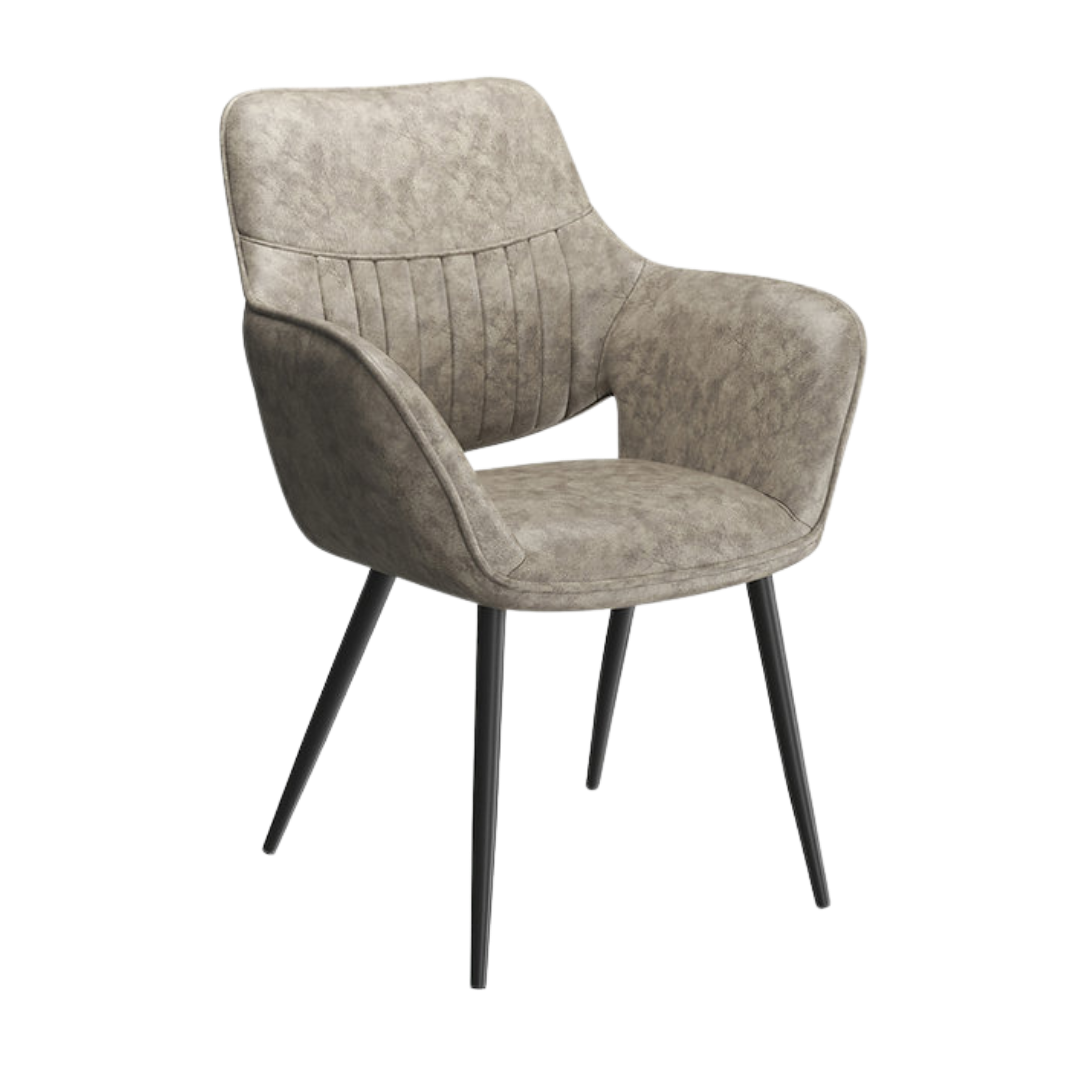 Palermo – Dining Set – Channel Marble Look / Mushroom PU