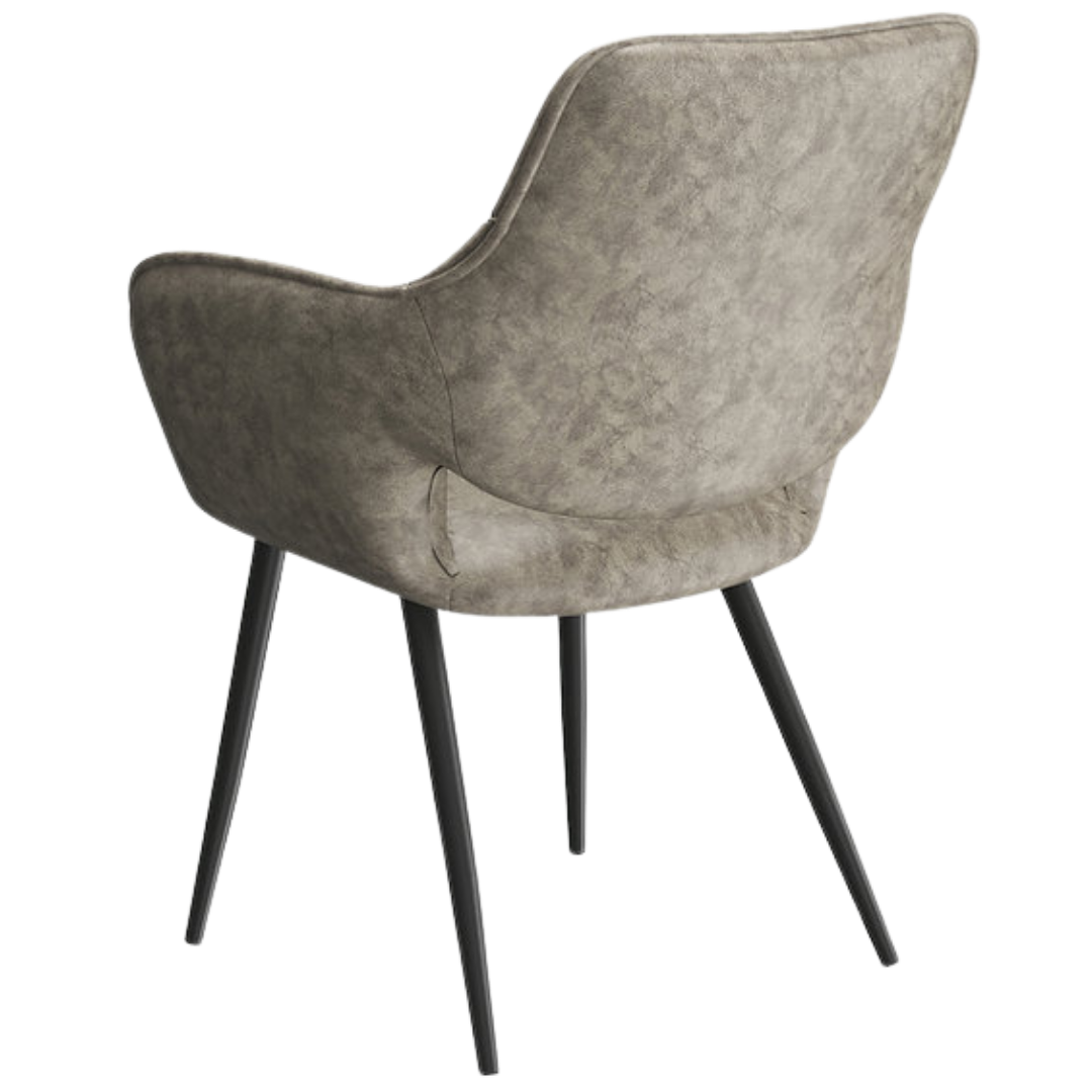 Palermo – Dining Set – Channel Marble Look / Mushroom PU