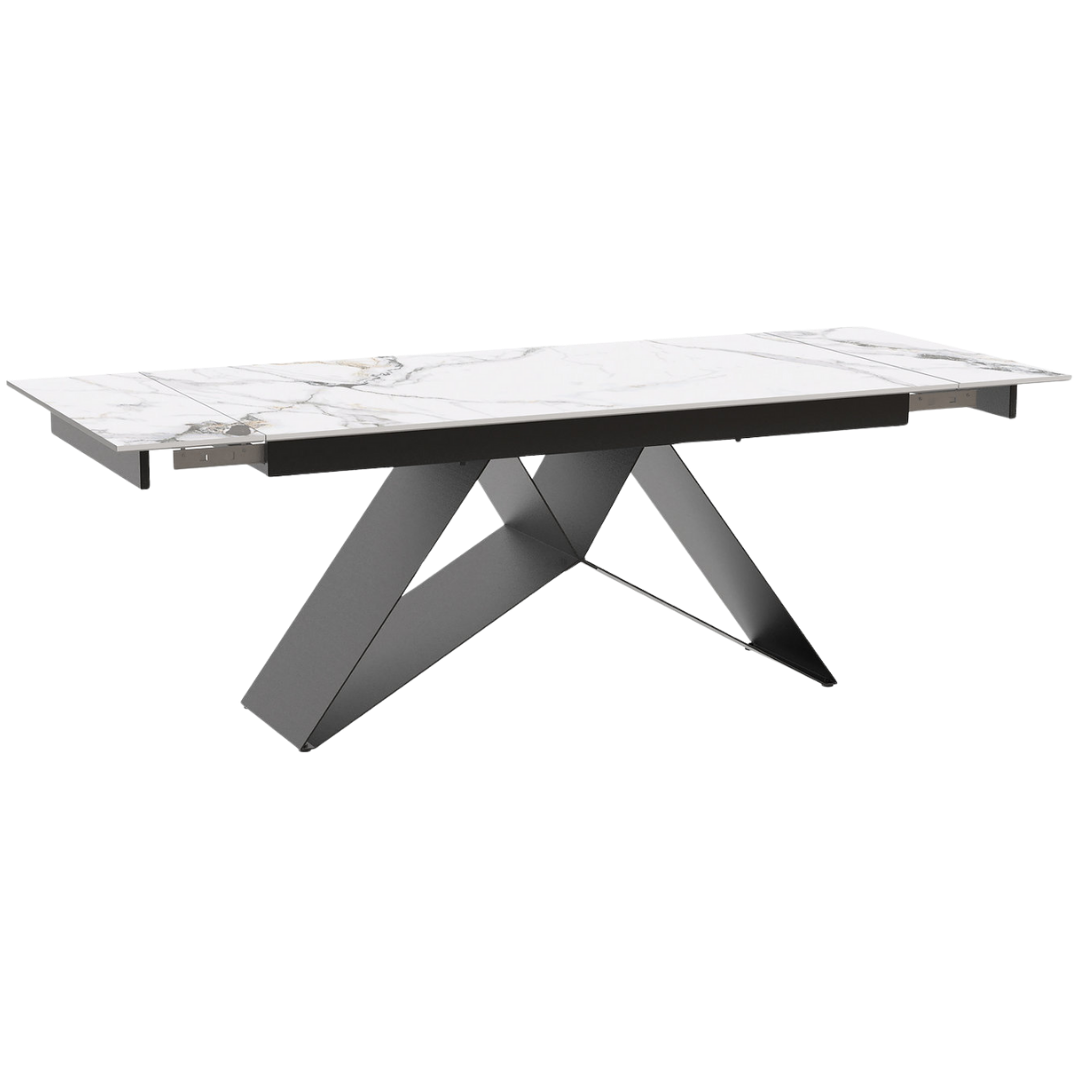 Palermo – Dining Set – Channel Marble Look / Grey PU