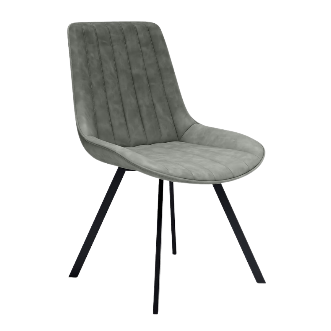 Palermo – Dining Set – Channel Marble Look / Grey PU