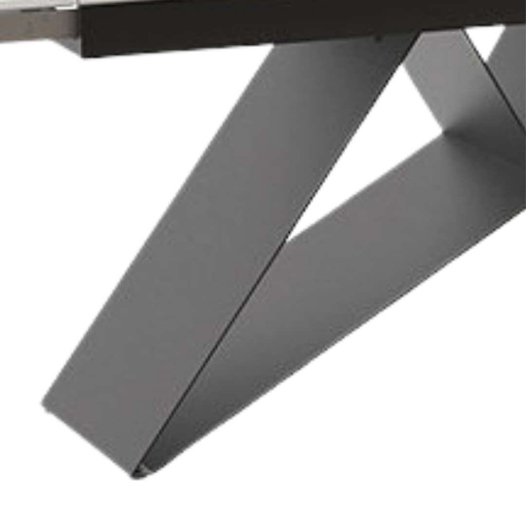 Virex – Table de salle à manger extensible – Aspect marbre cannelé