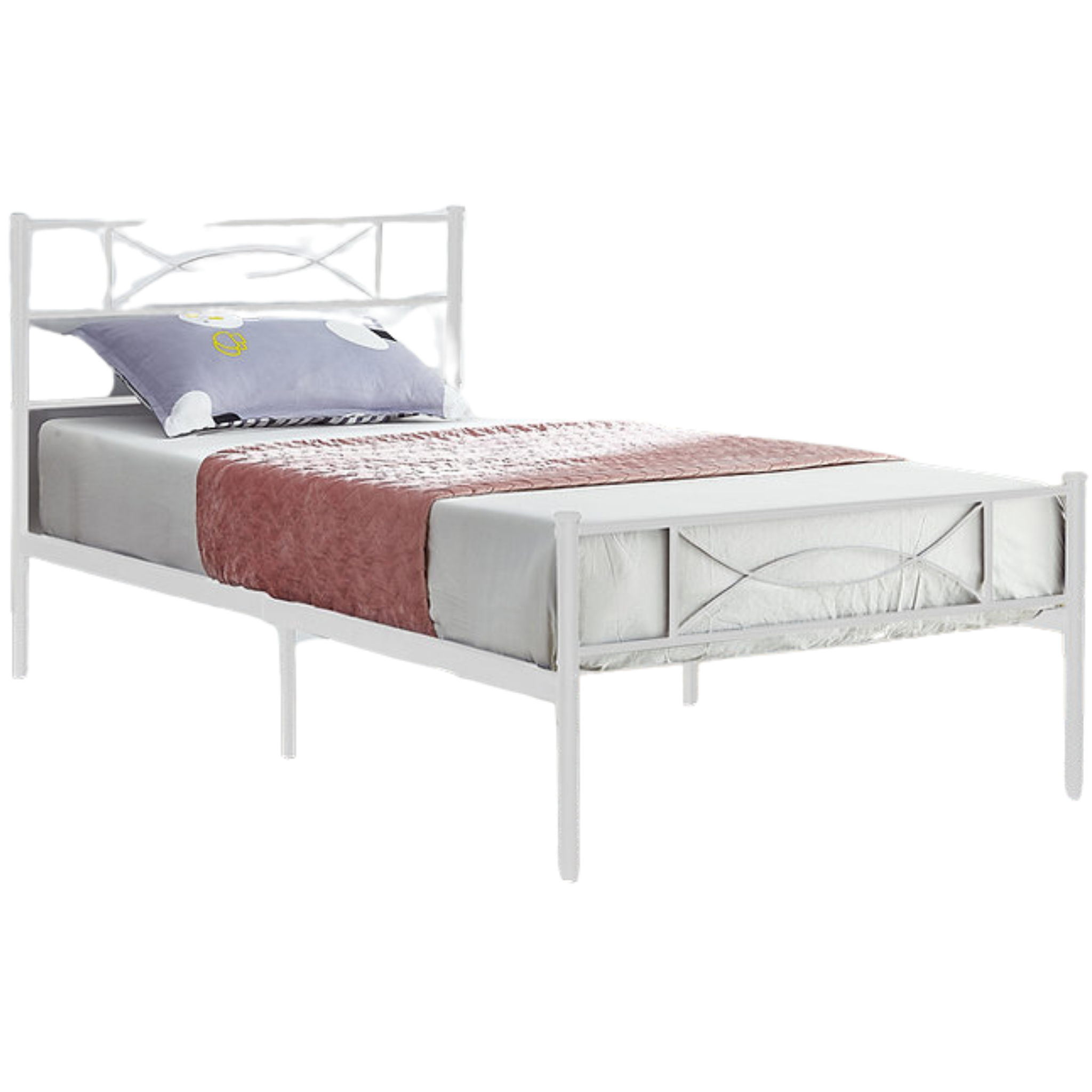 Lit double en métal blanc 154W