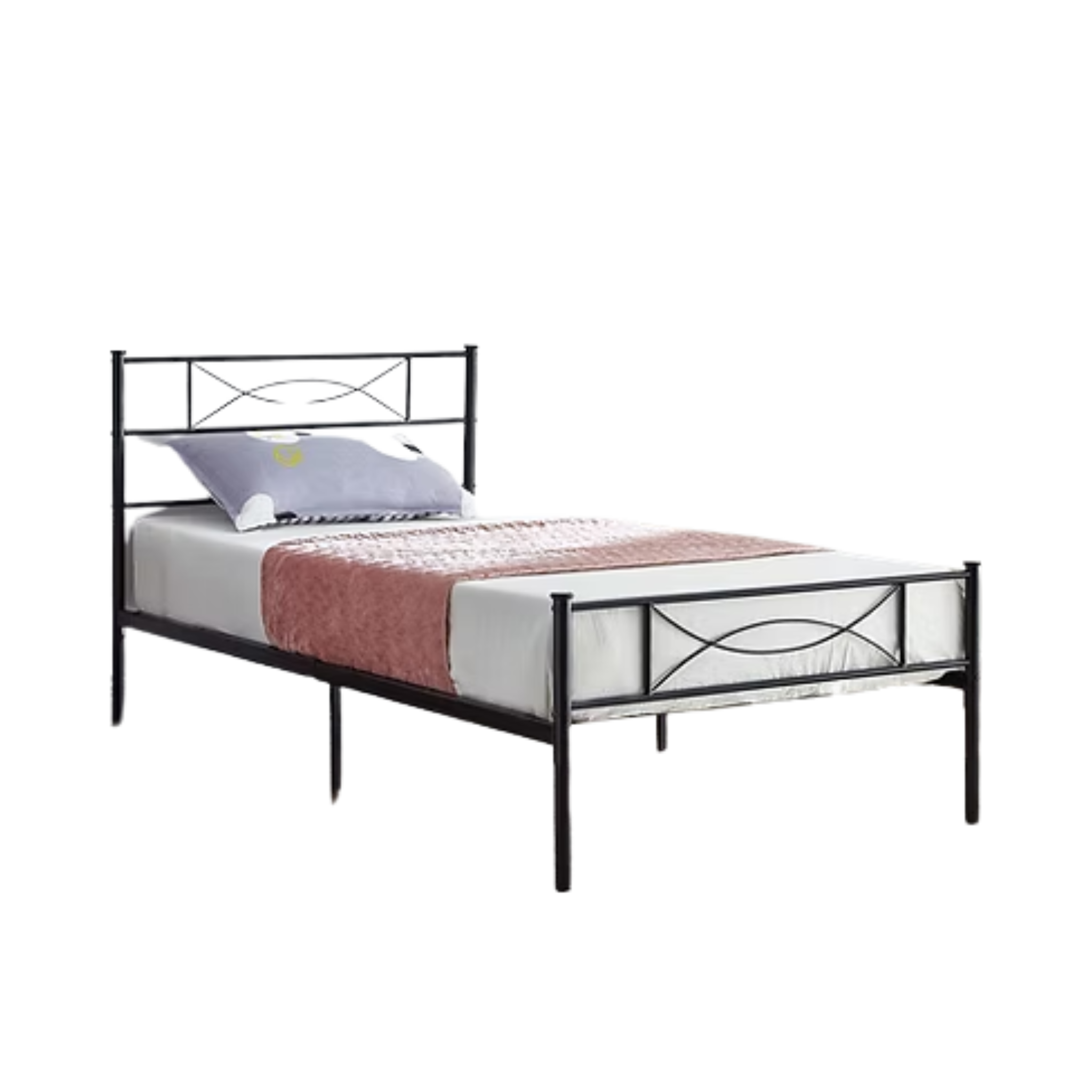 Twin Bed - Black Metal Bed 154B