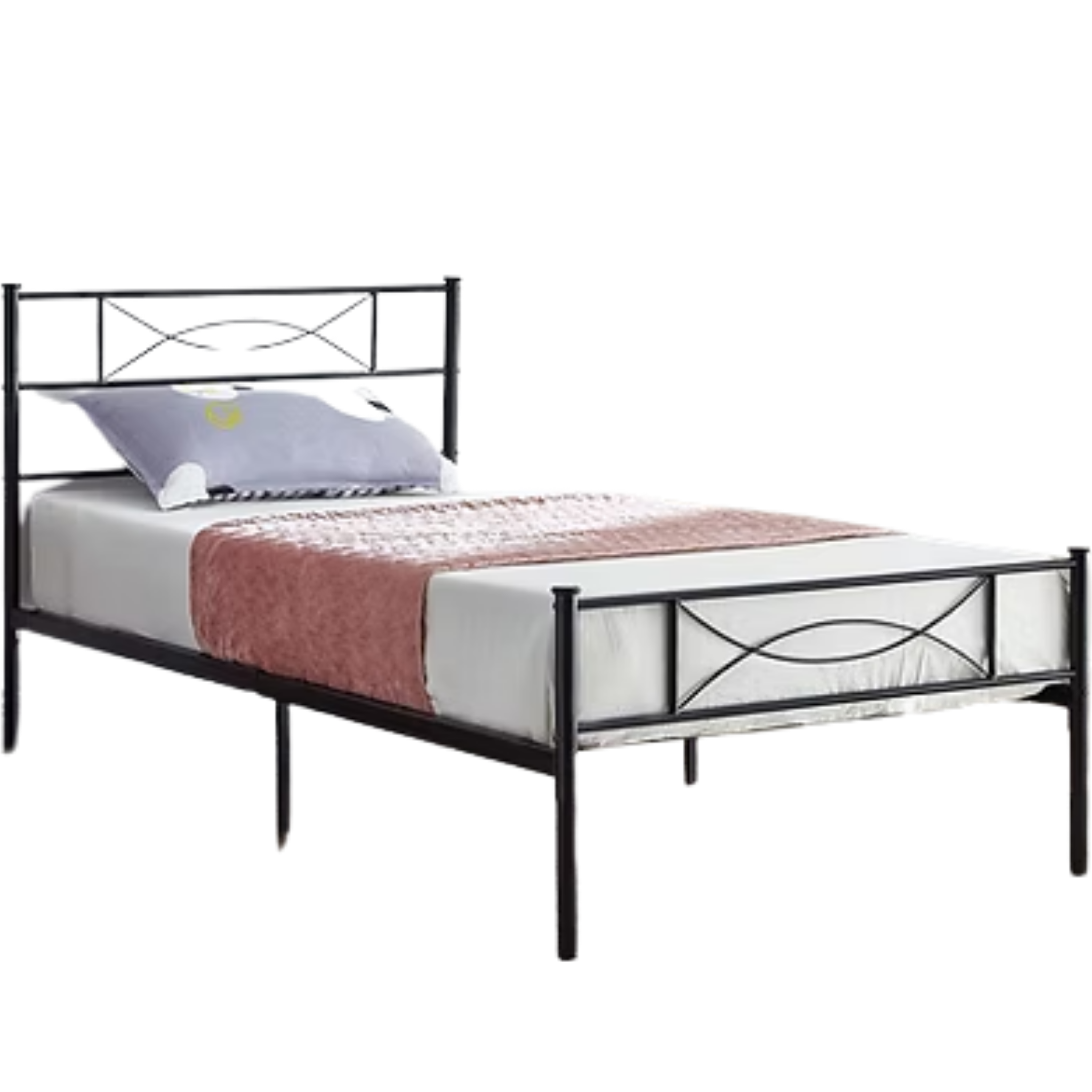 Lit double - Lit en métal noir 154B