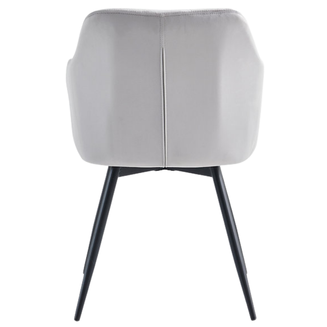 Velvoria – Lot de 2 – Chaises de salle à manger en velours – Gris clair