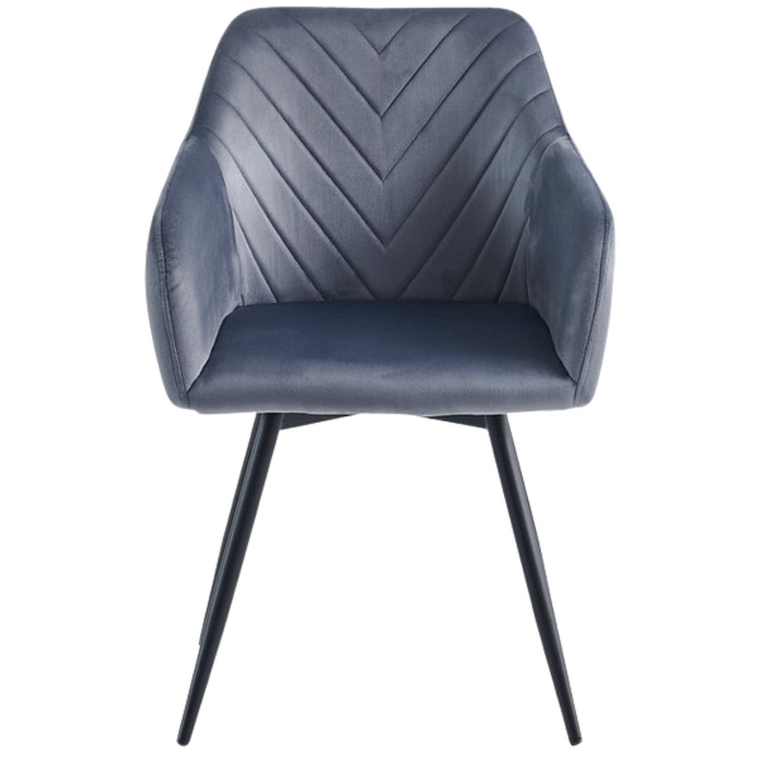 Velvoria – Lot de 2 – Chaises de salle à manger en velours – Gris foncé