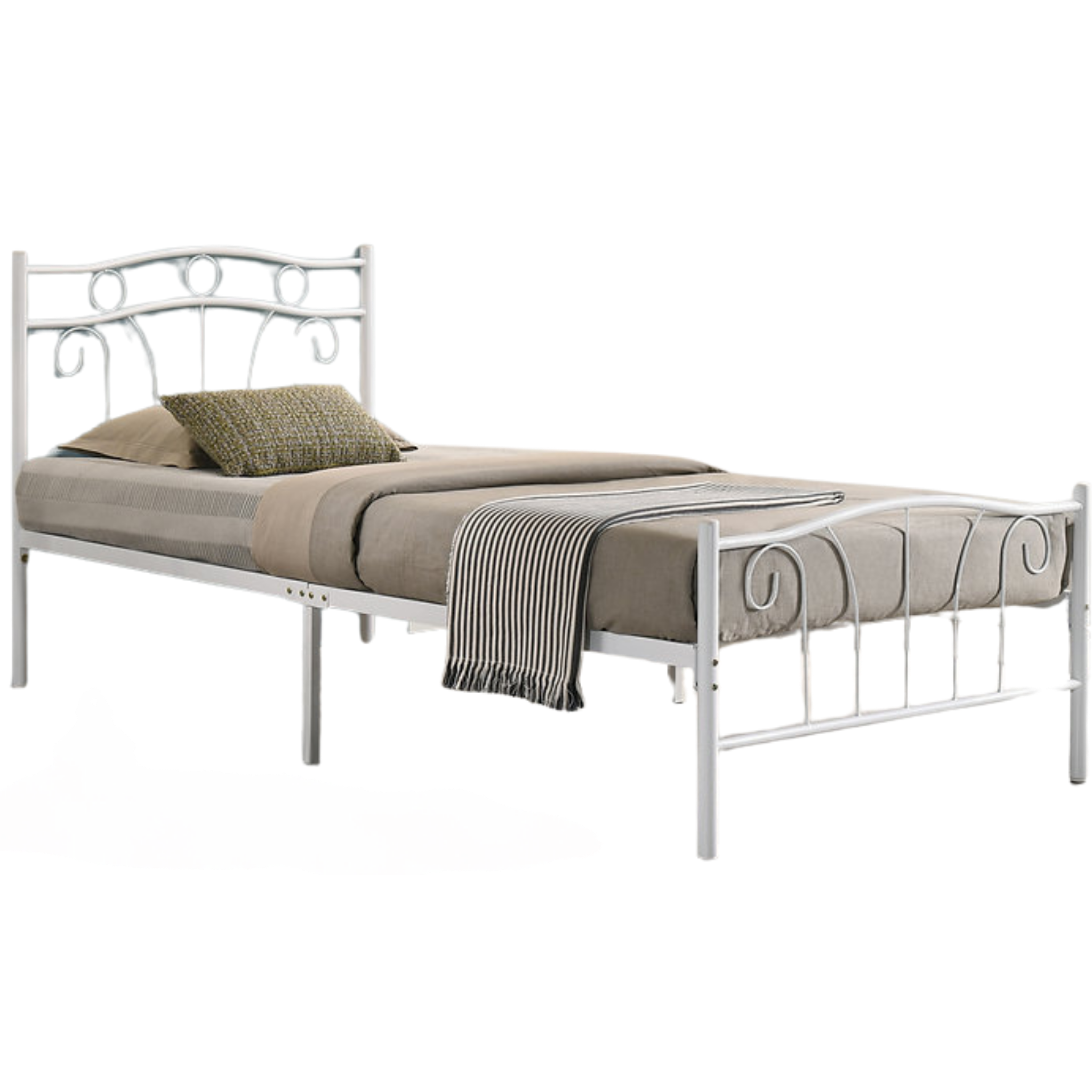 Lit double - Lit en métal blanc 155W