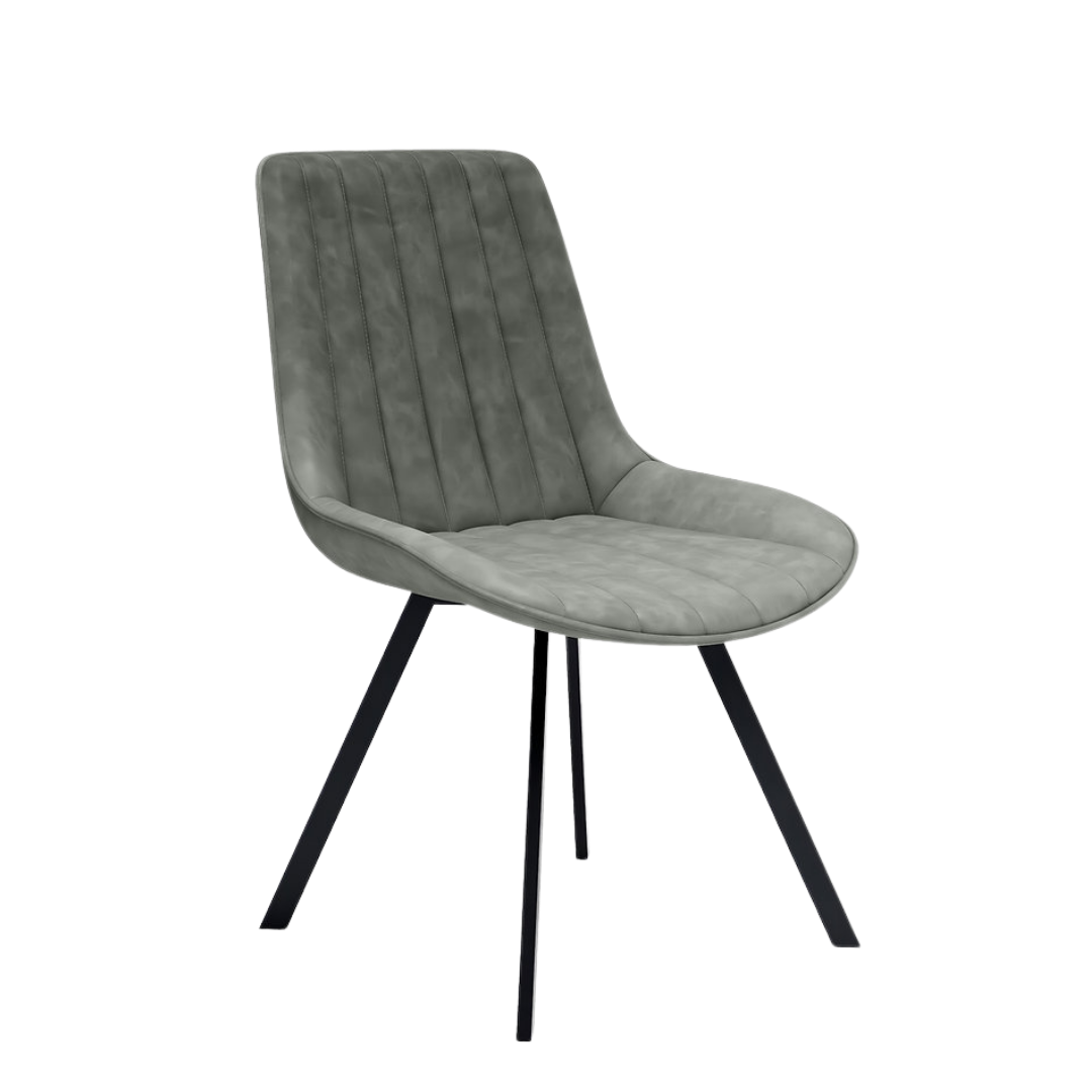 Safi – Ensemble de salle à manger – Aspect marbre blanc / PU gris