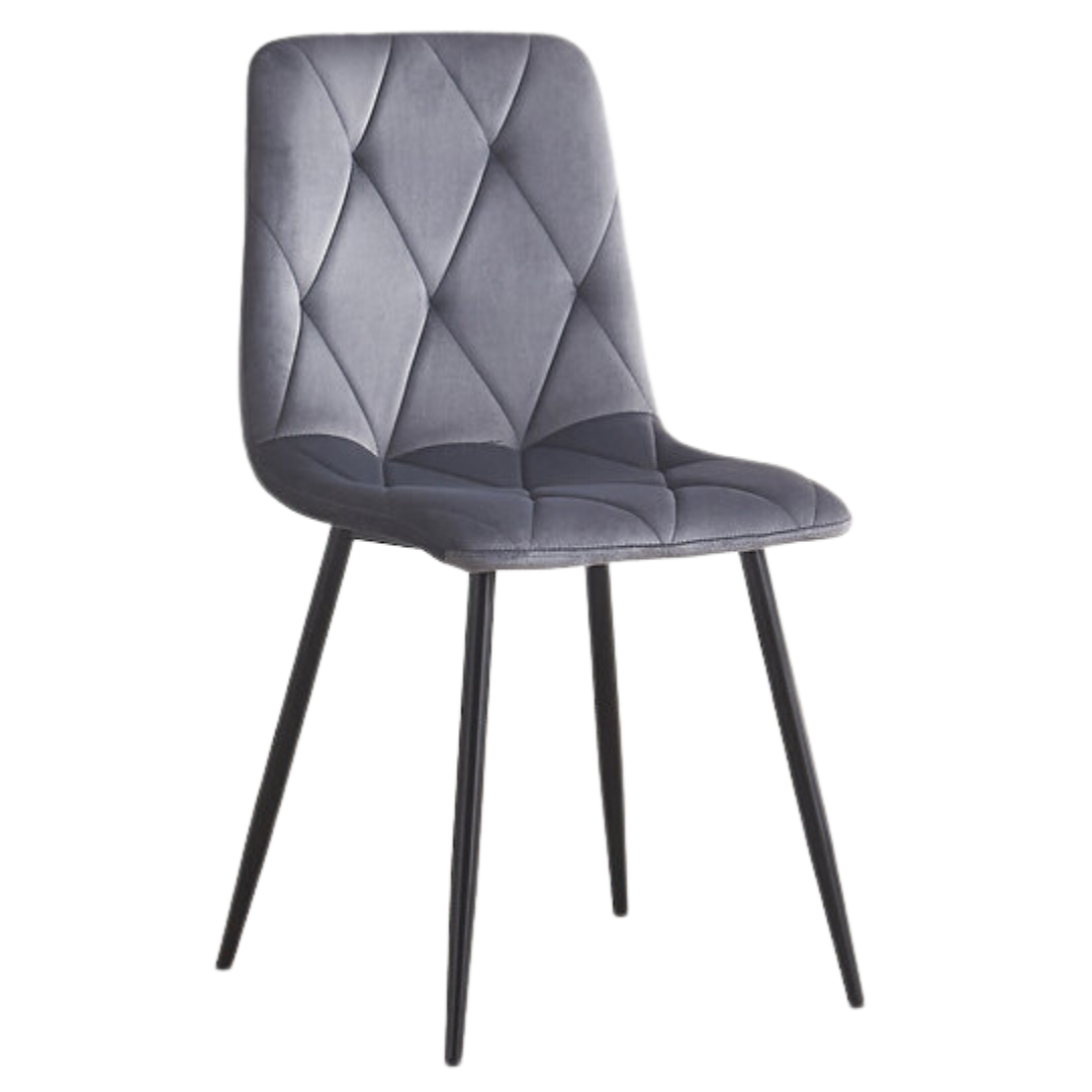 Diamella – Set of 4 – Velvet Dining Chair – Dark Grey