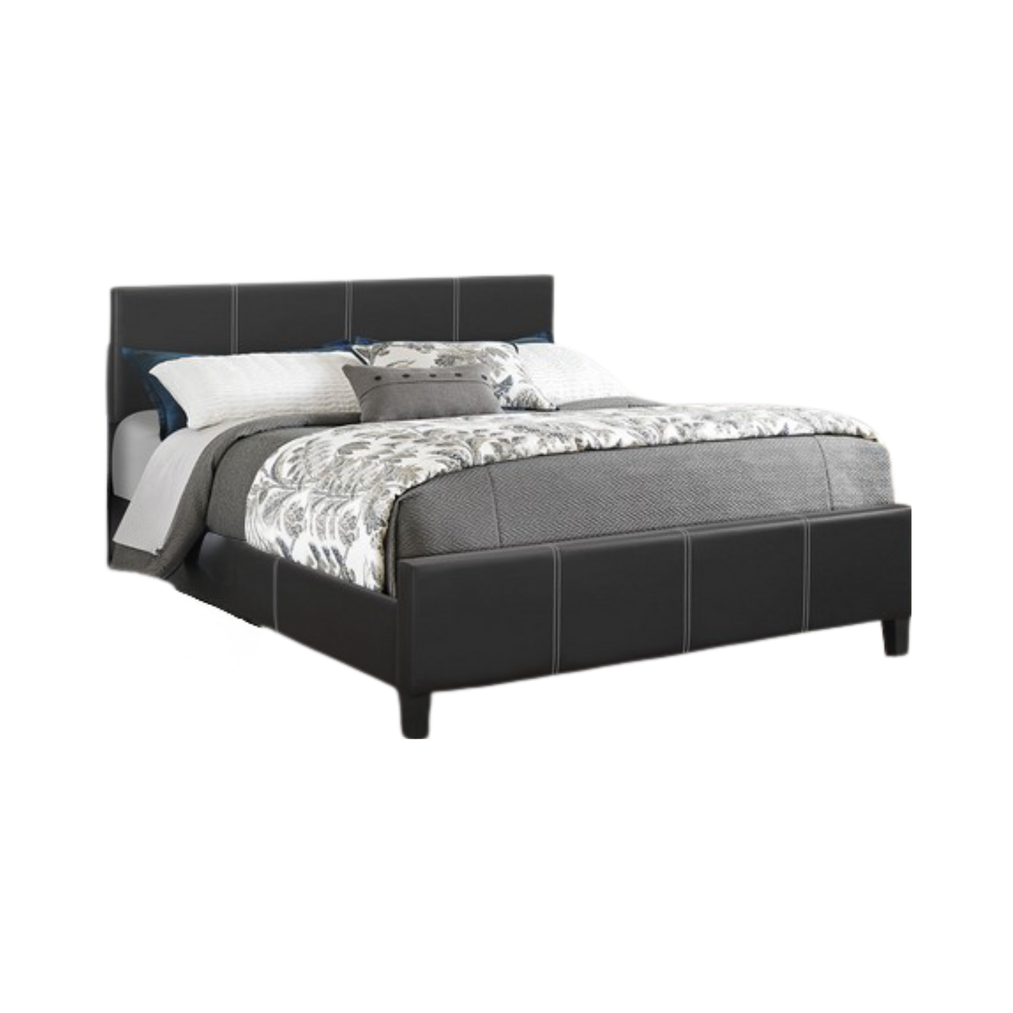 Twin Bed - Black PU Bed 165