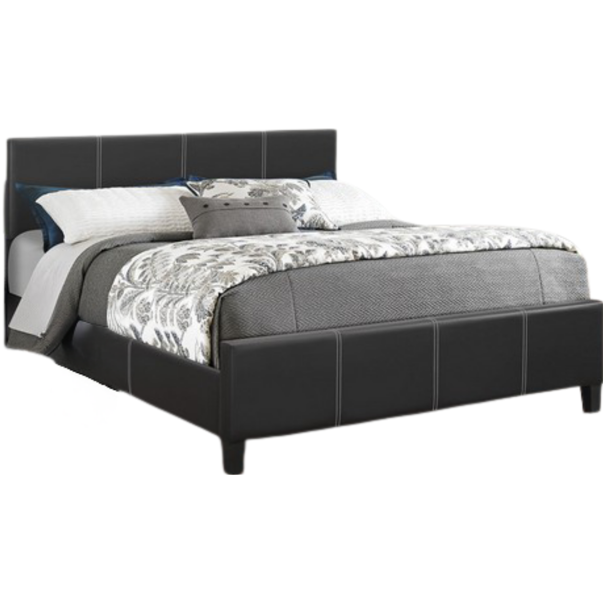 Lit double - Lit en PU noir 165