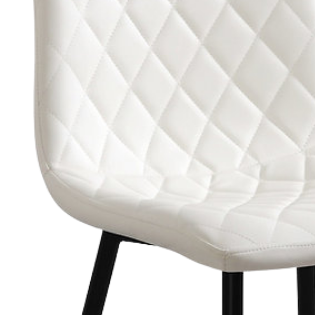 Quiltora – Set of 6 – Quilted Dining Chair – White
