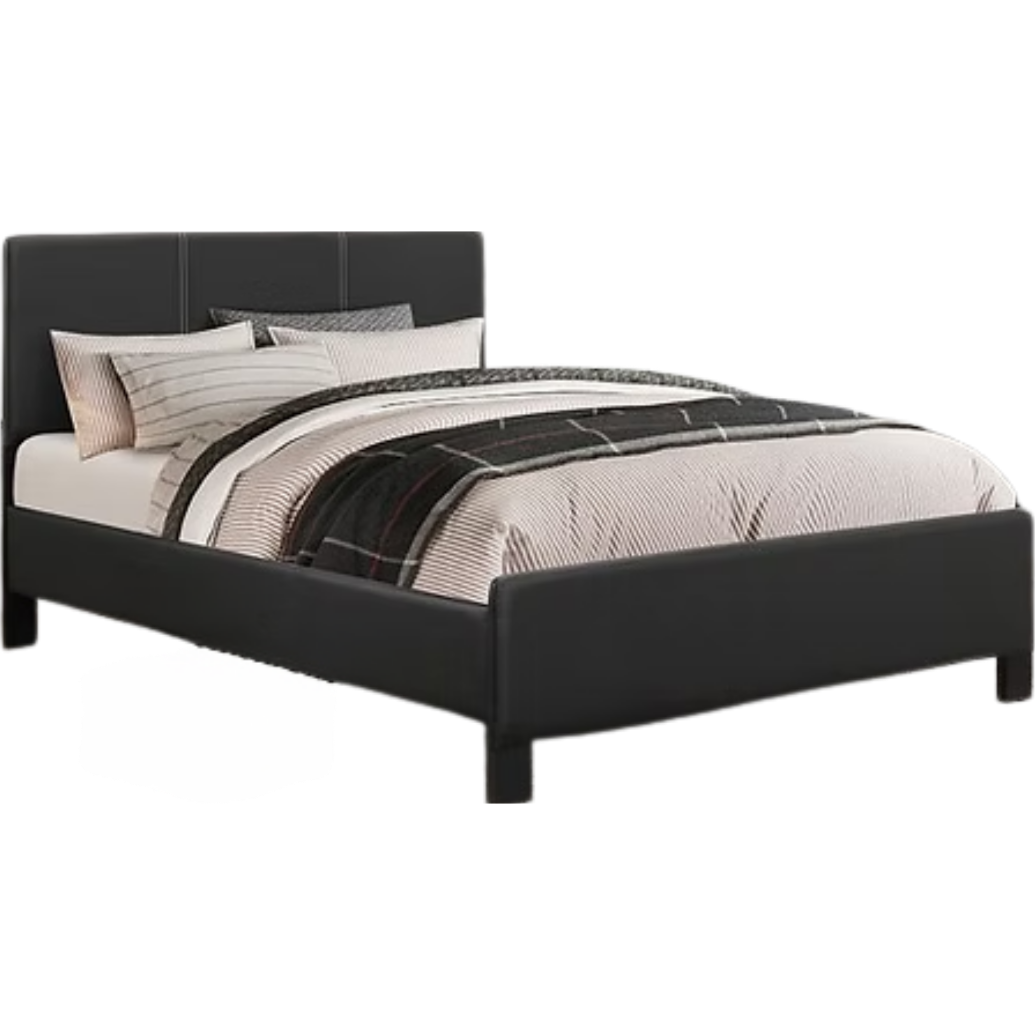 Queen Bed - Black PU Bed 175
