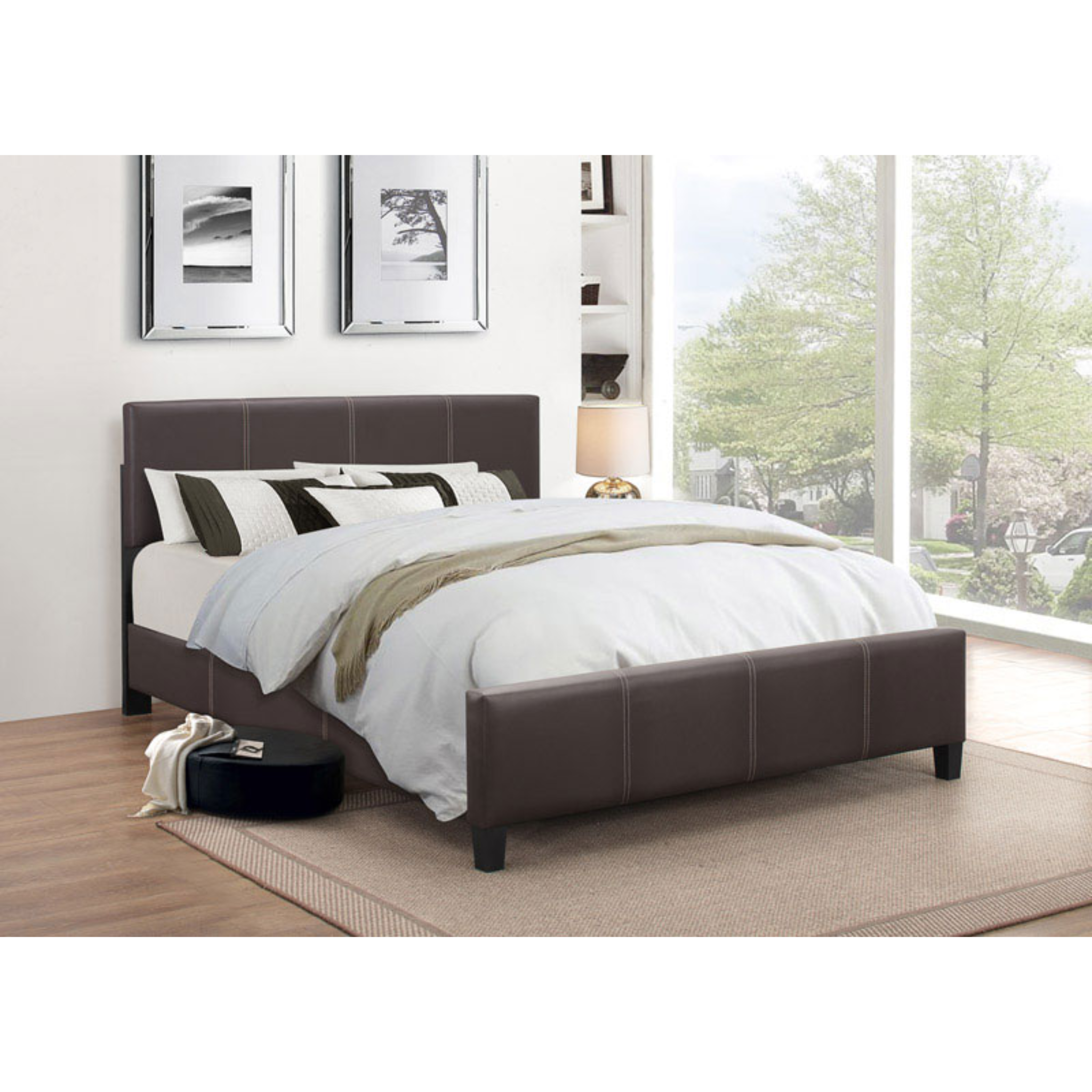 Twin Bed – Espresso PU Bed 176