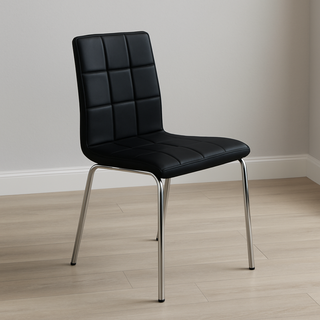 Gridora – Lot de 4 – Chaises de salle à manger rembourrées – Noires
