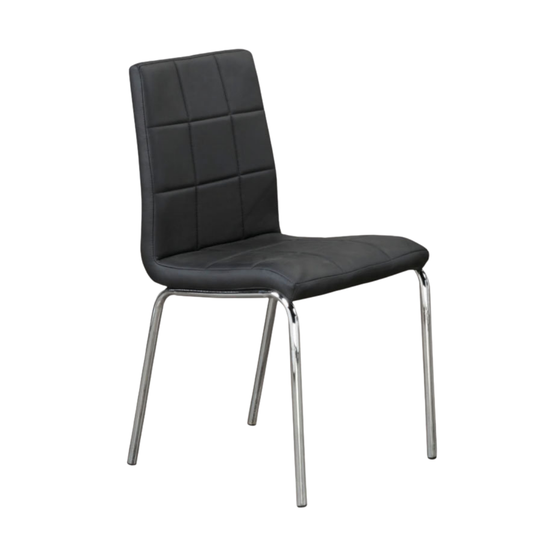 Gridora – Lot de 4 – Chaises de salle à manger rembourrées – Noires