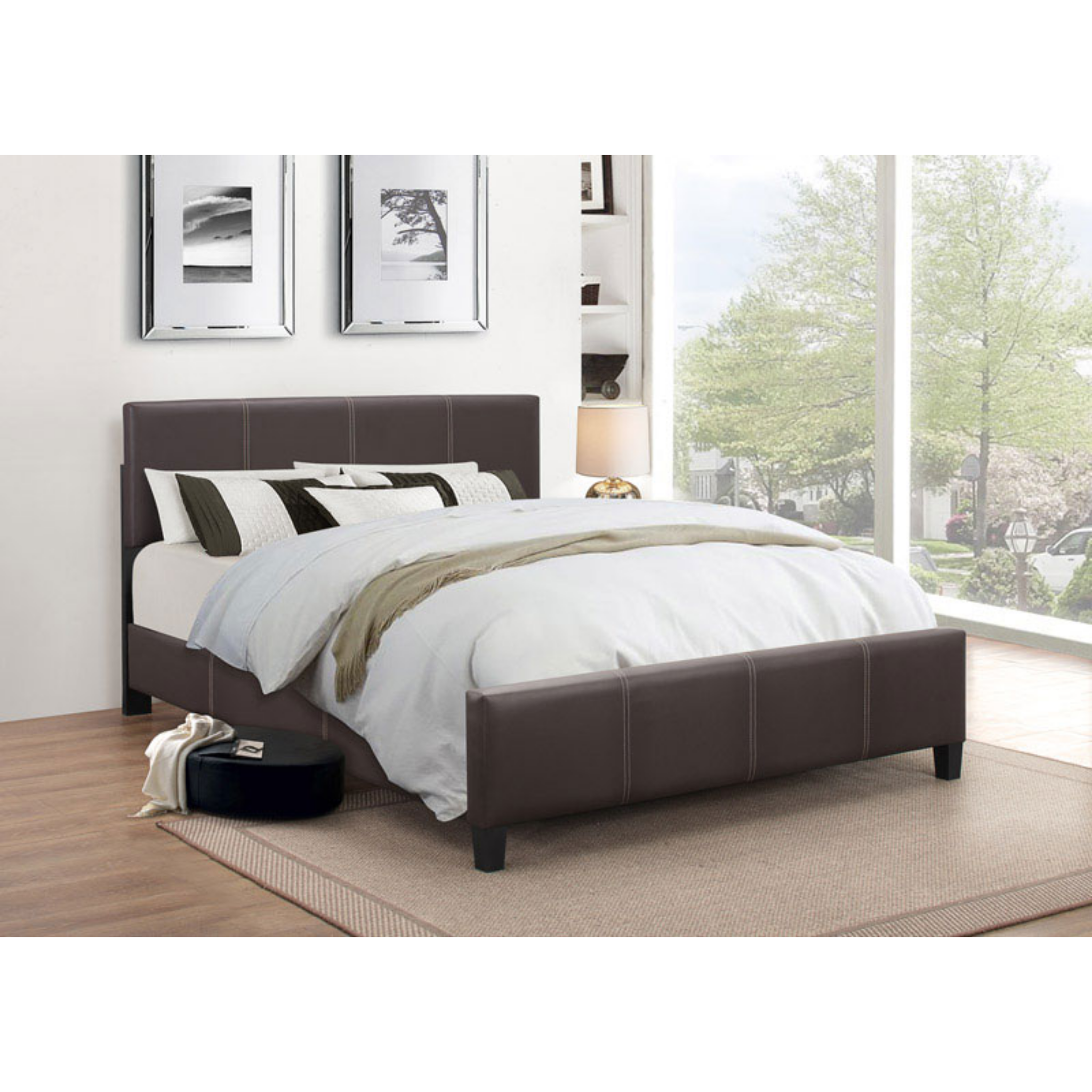 Queen Bed - Espresso PU Bed  176
