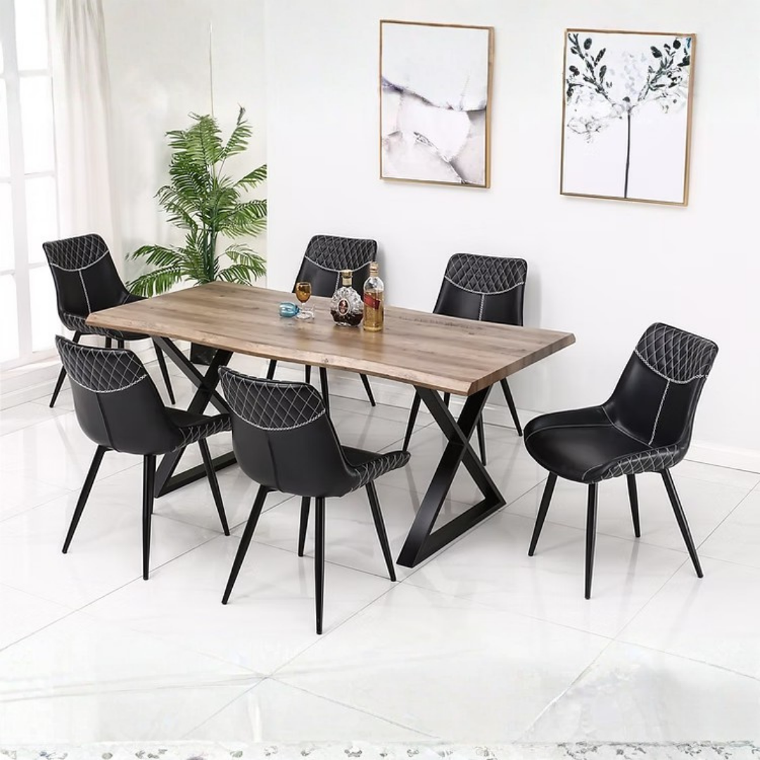 Axion – Table de salle à manger – Bois imitation bord naturel