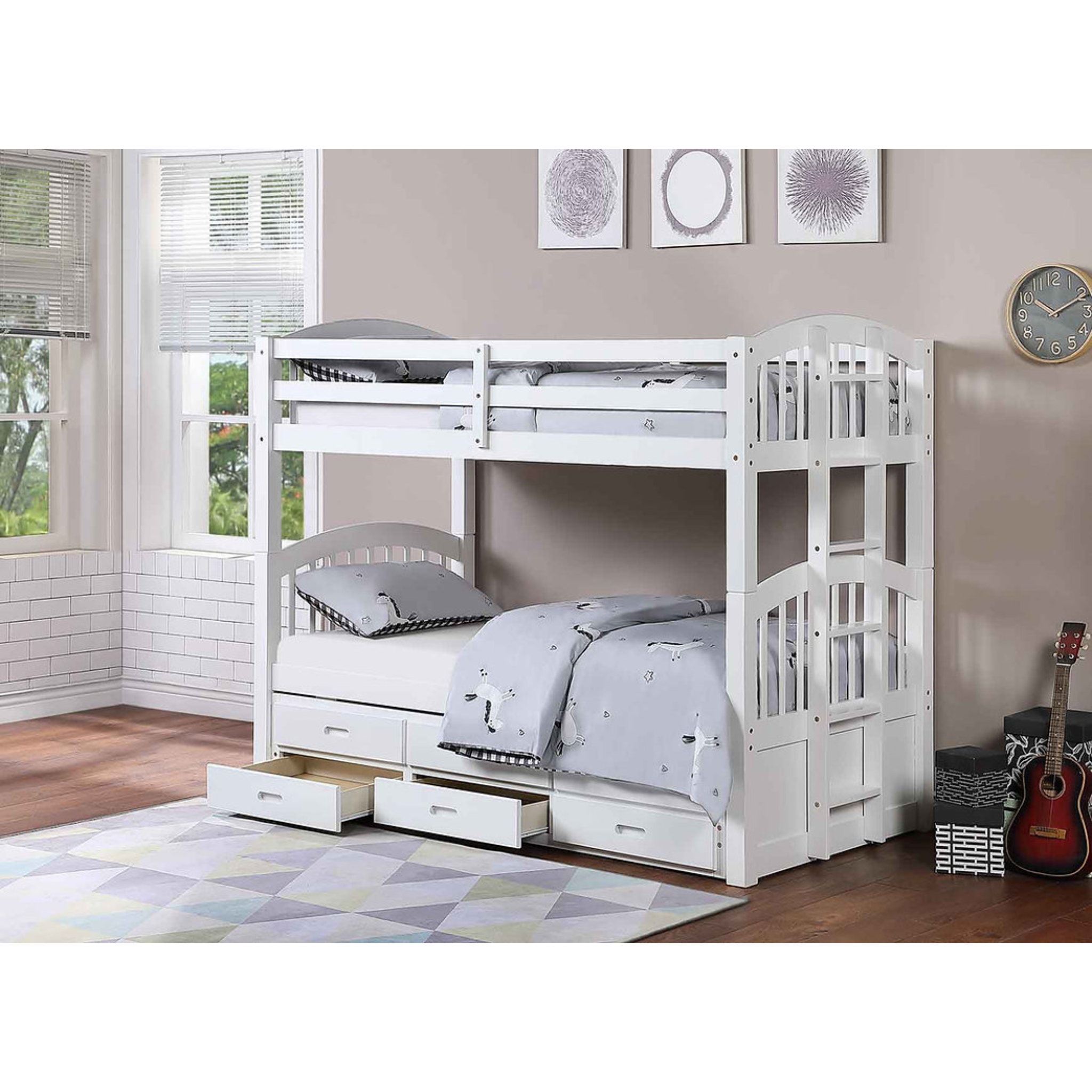 Lit superposé simple blanc 1842
