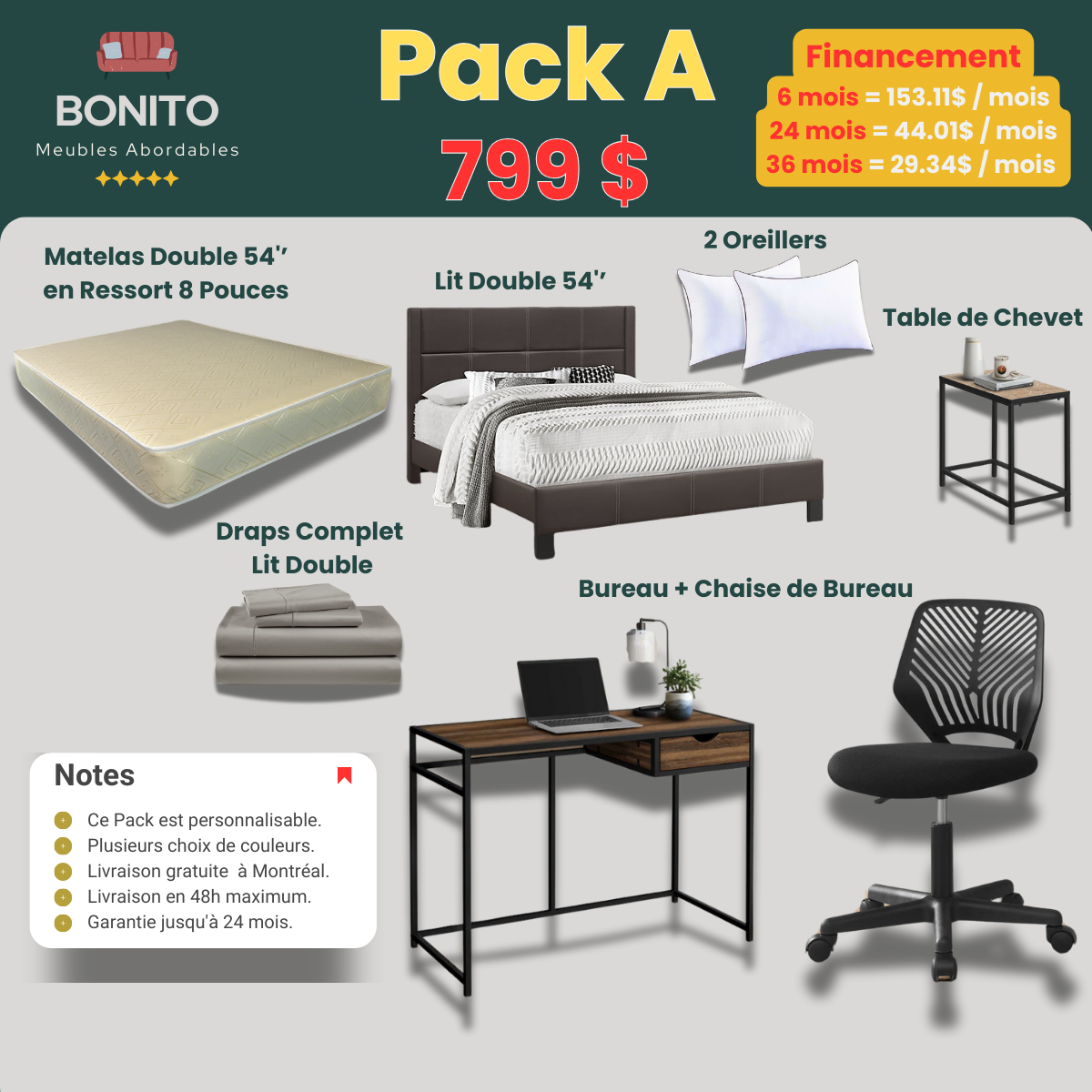 Pack A – Complete Double Bedroom