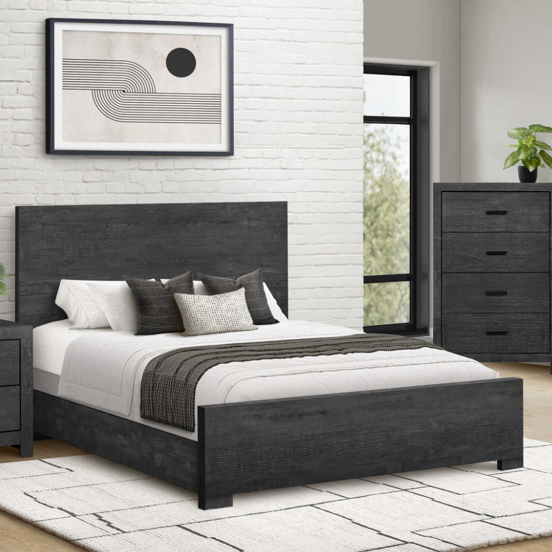 Planvelo – Lit Queen graphite gris panneau bois