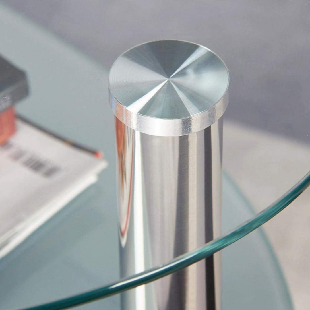 Tivra – Table basse – Verre transparent et chrome