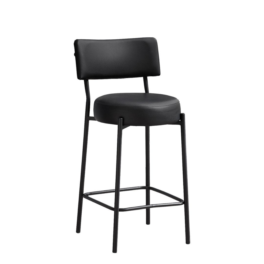 Calvero – Set of 2 – Counter Height Bar Stools – Black