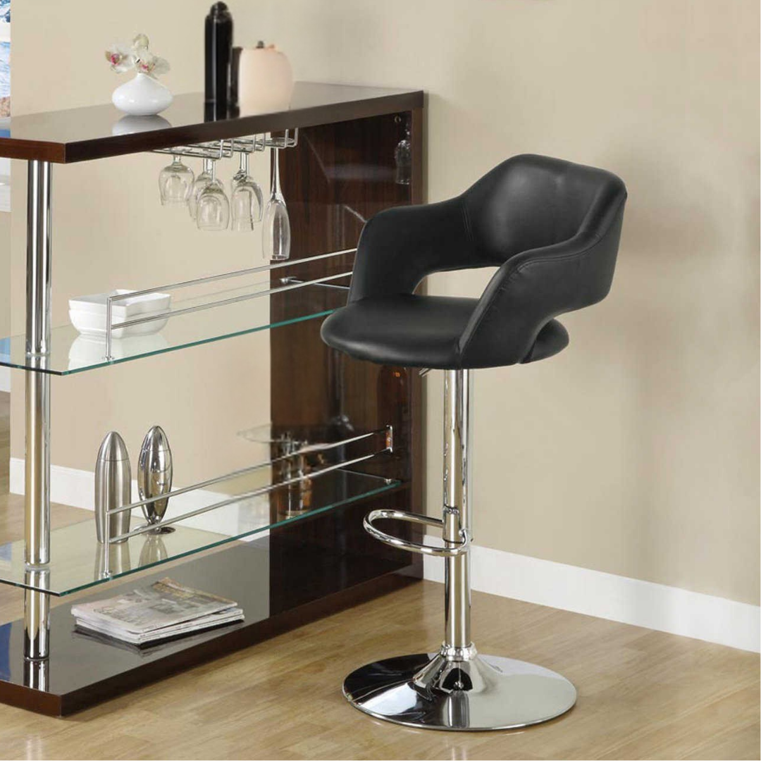 Lunaro – Lot de 2 – Tabourets de bar réglables – Noir/Chrome