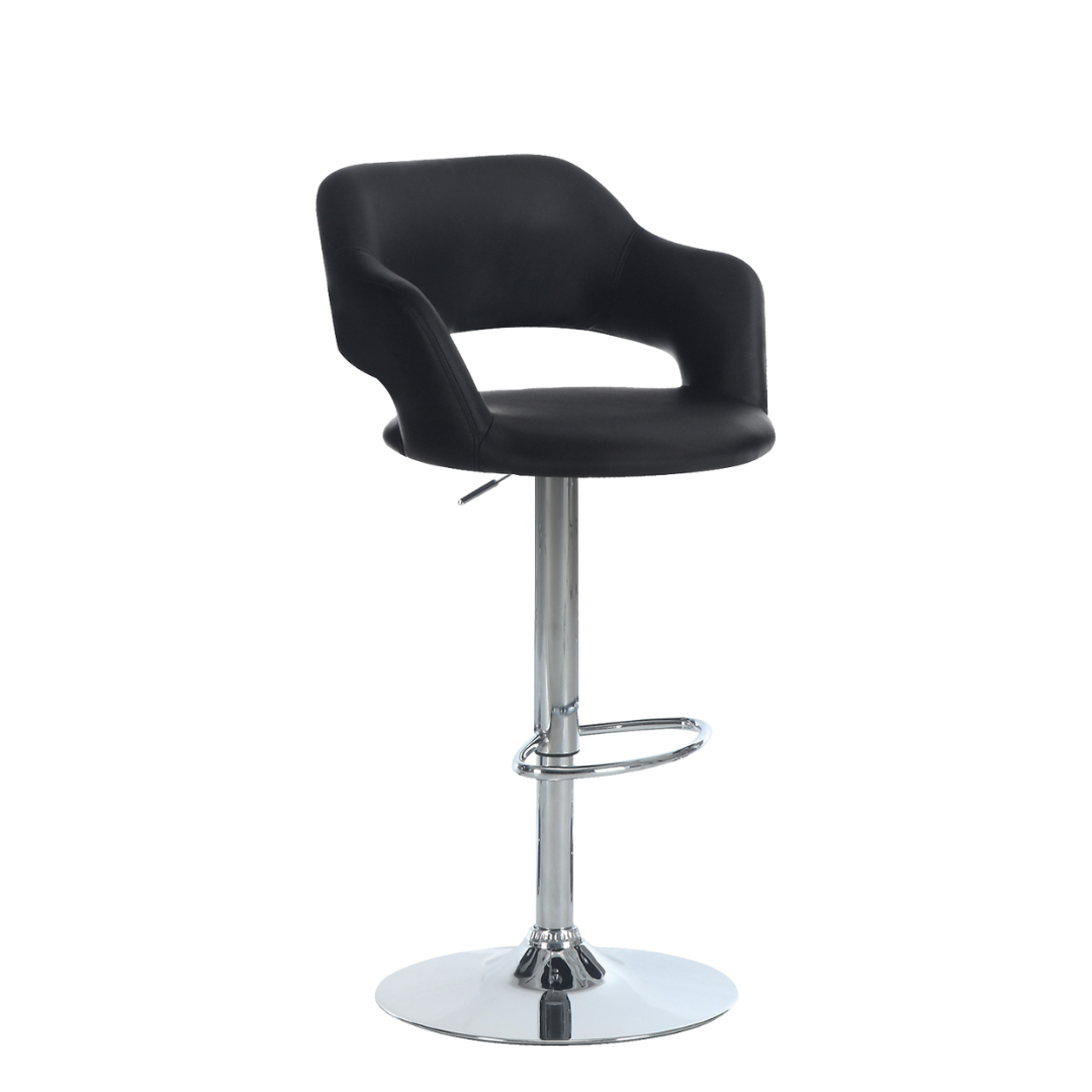 Lunaro – Lot de 2 – Tabourets de bar réglables – Noir/Chrome