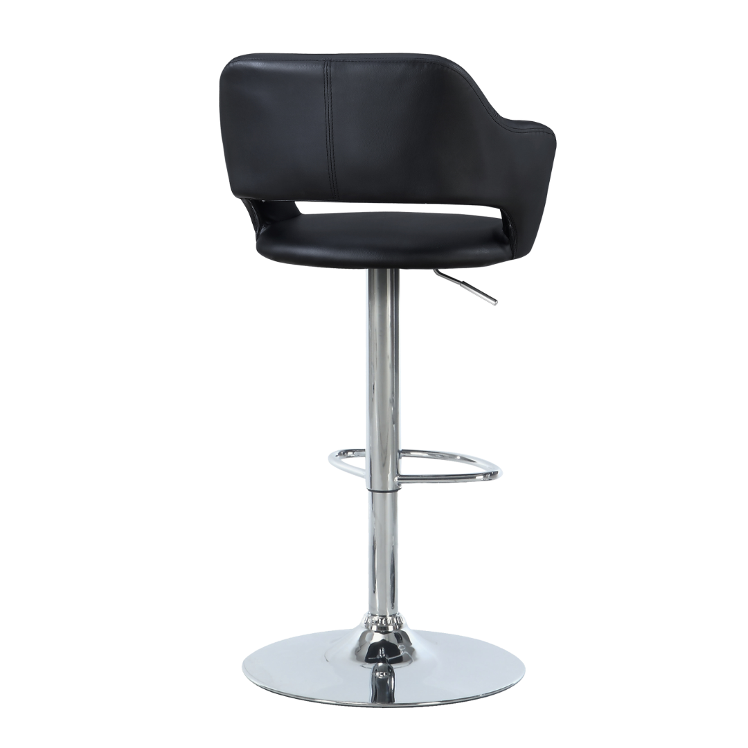 Lunaro – Lot de 2 – Tabourets de bar réglables – Noir/Chrome