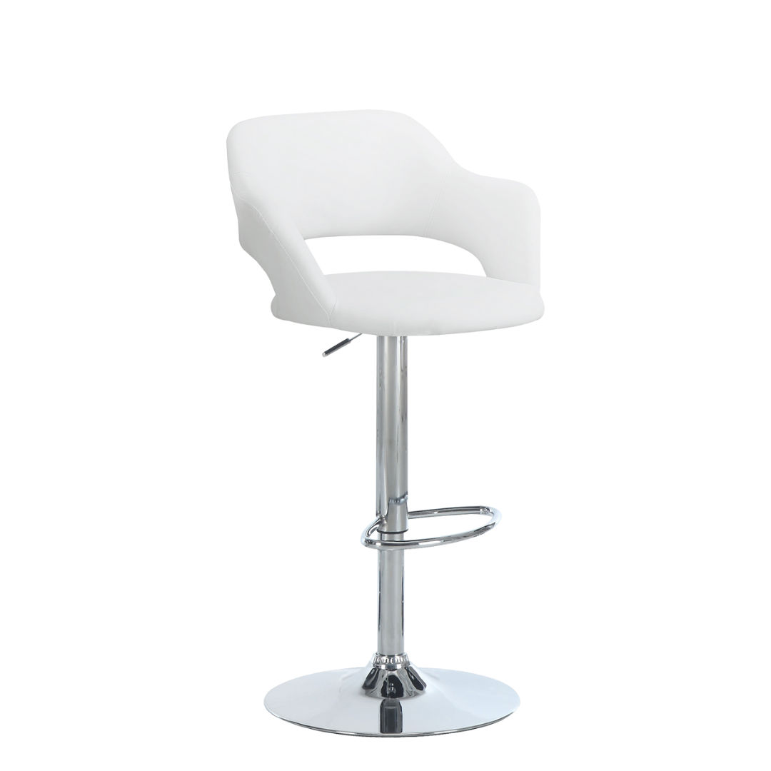 Lunaro – Lot de 2 – Tabourets de bar réglables – Blanc / Chrome