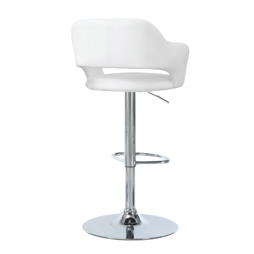 Lunaro – Lot de 2 – Tabourets de bar réglables – Blanc / Chrome
