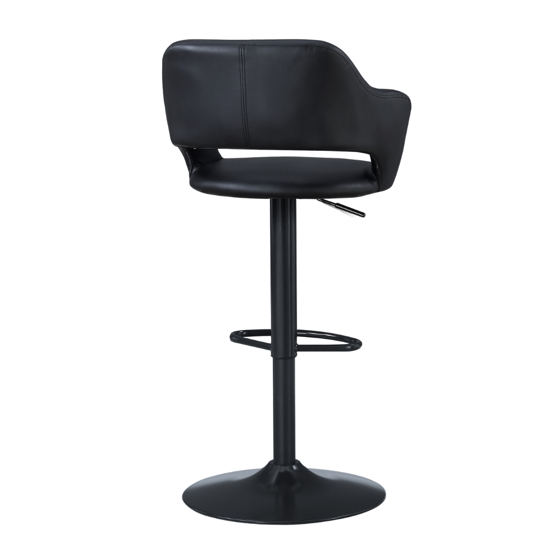 Lunaro – Lot de 2 – Tabourets de bar réglables – Noir / Pied noir