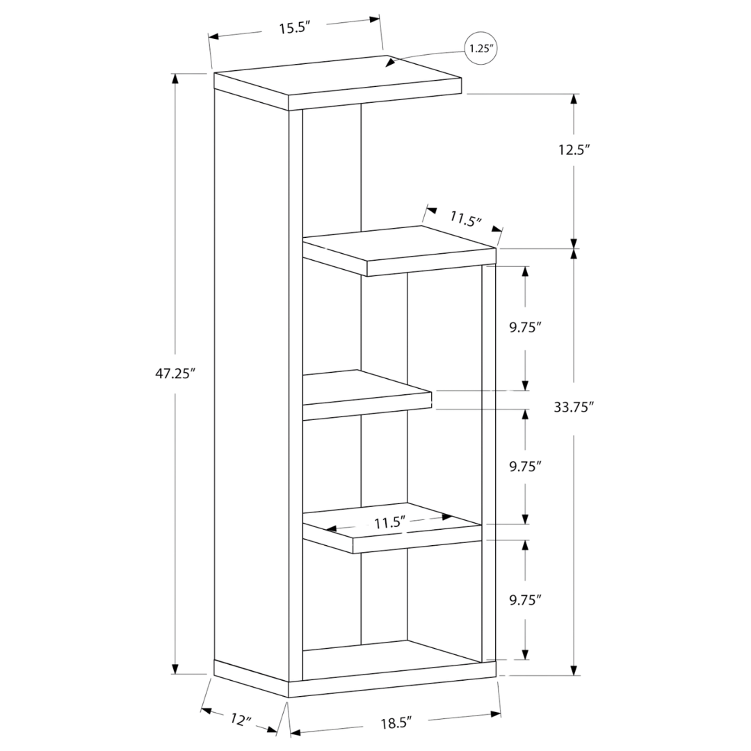 Exhibra – 48"H Accent Display Shelf – Dark Taupe
