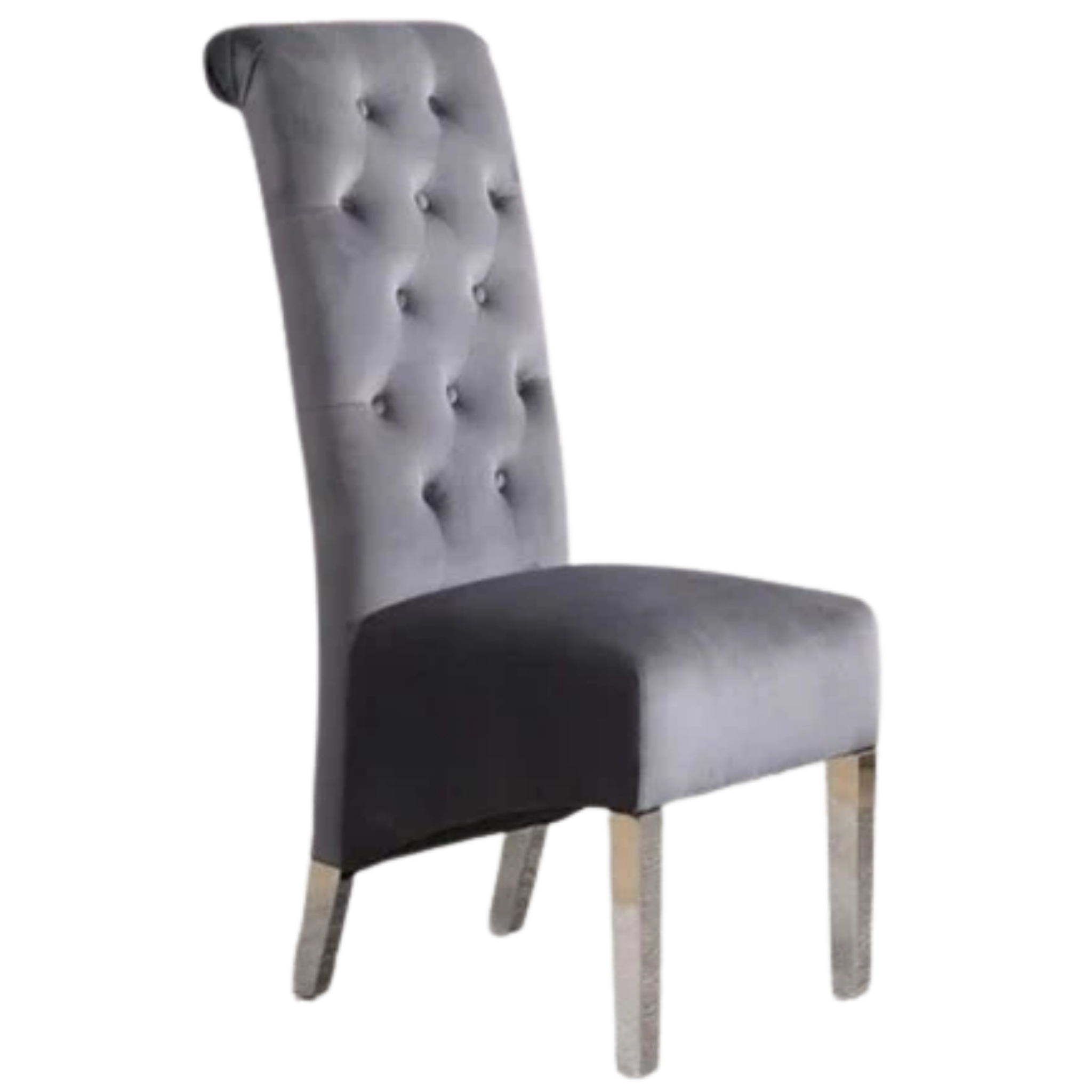 2PC Grey Velvet Dining Chair C-1270