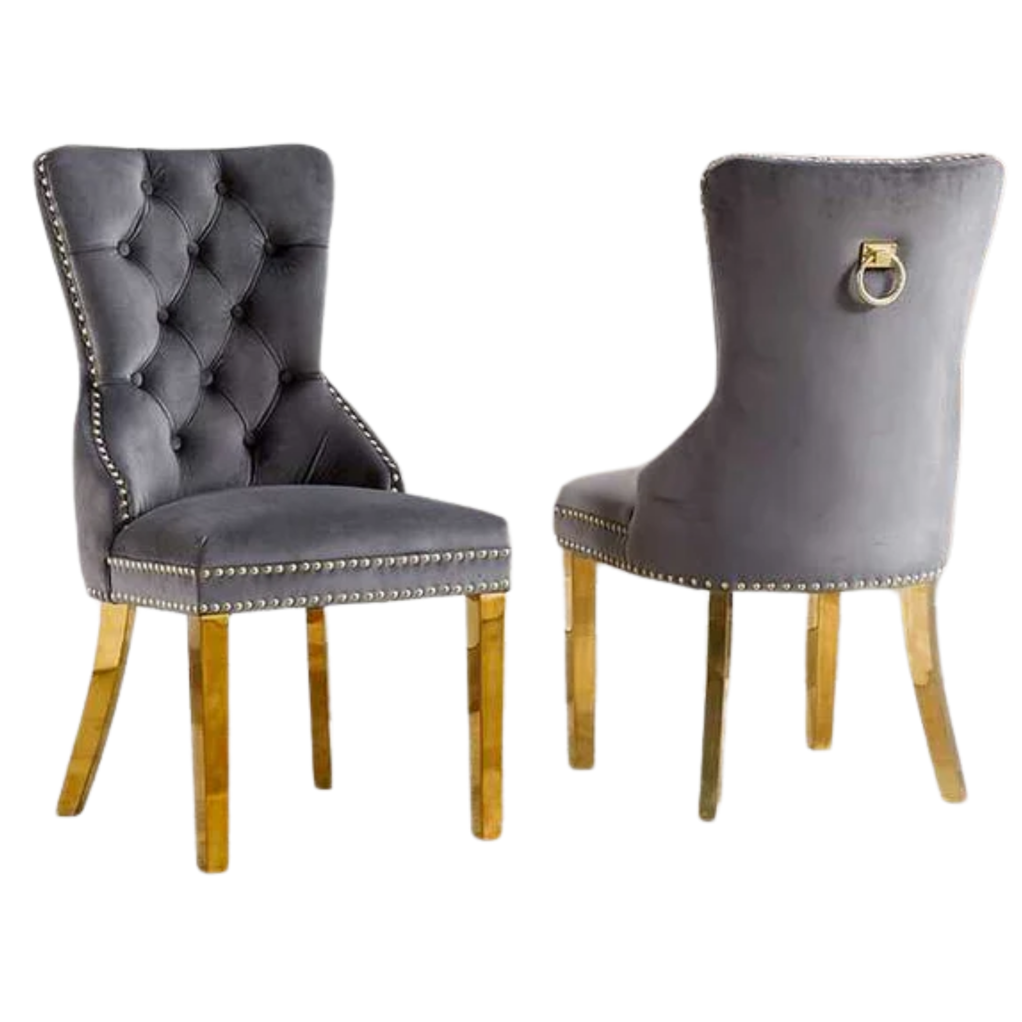 2 Piece Grey Velvet Dining Chair 1450