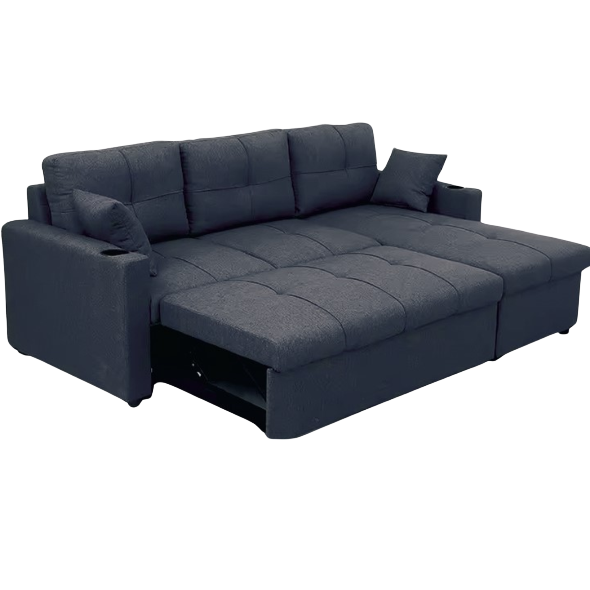 Sofa Bed - Cindy Gris Tissus Doux avec rangement