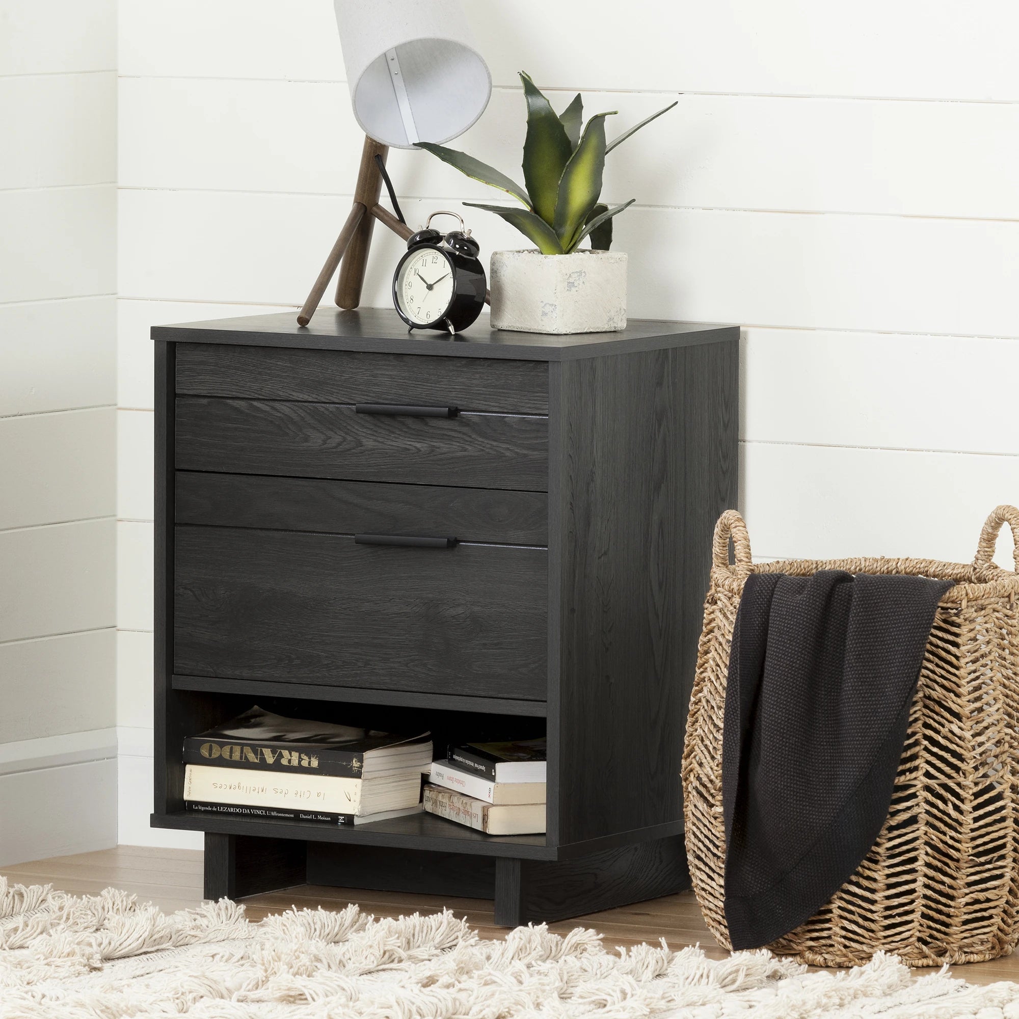 Nightstand with Drawers and Cord Catcher - Fynn