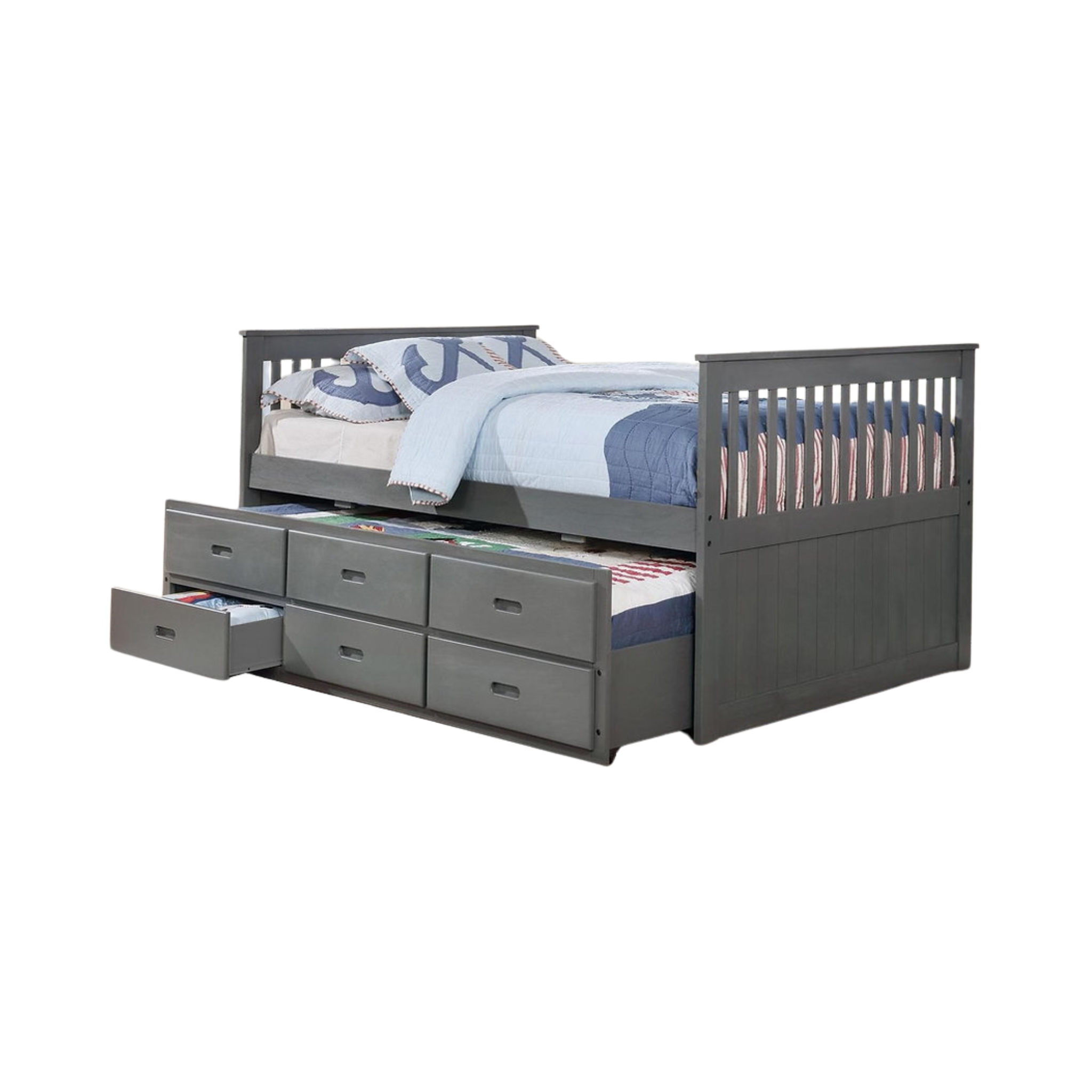 Lit gigogne - Gris, lit simple/capitaine IF 314-G