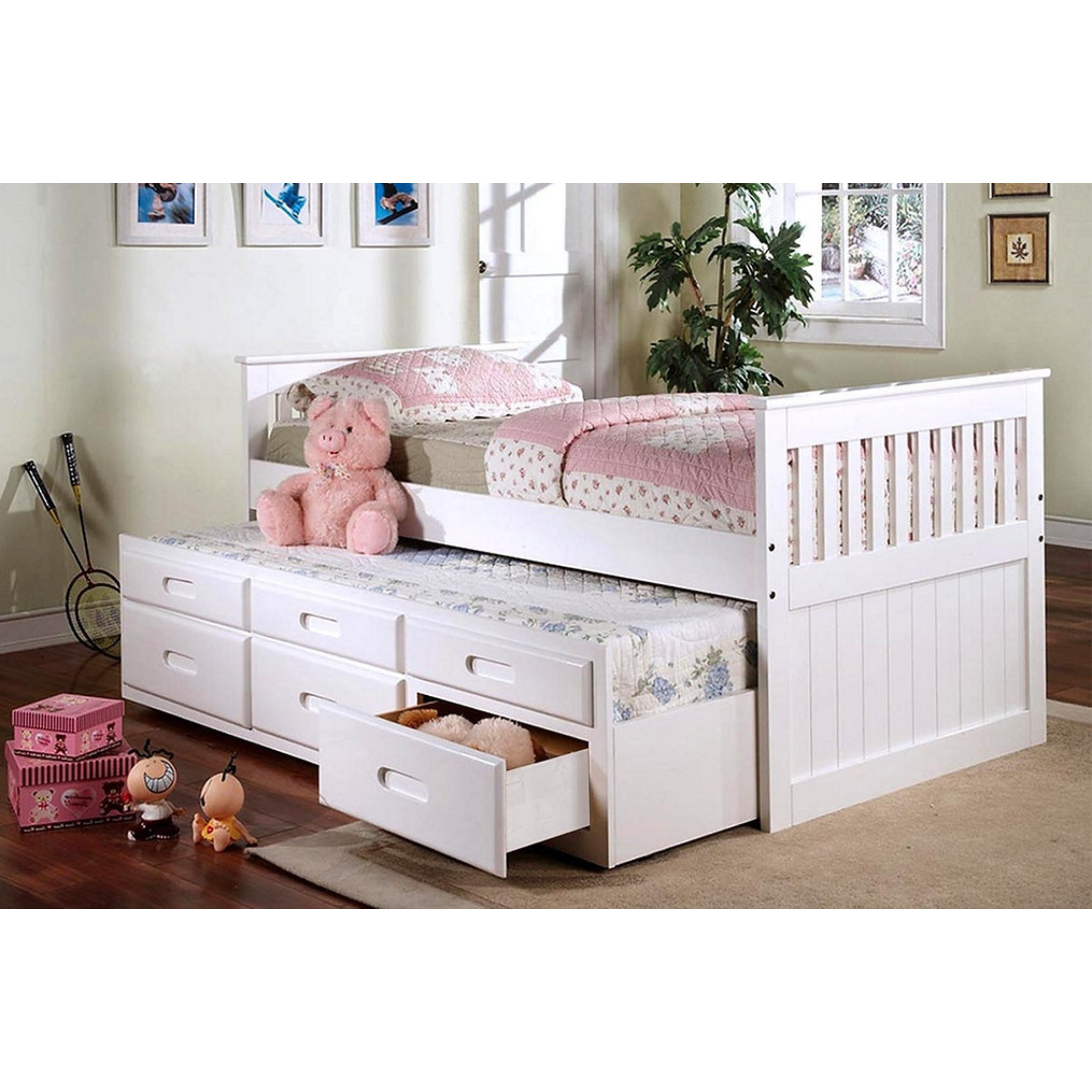 Lit gigogne – Lit simple/capitaine blanc IF 314-W