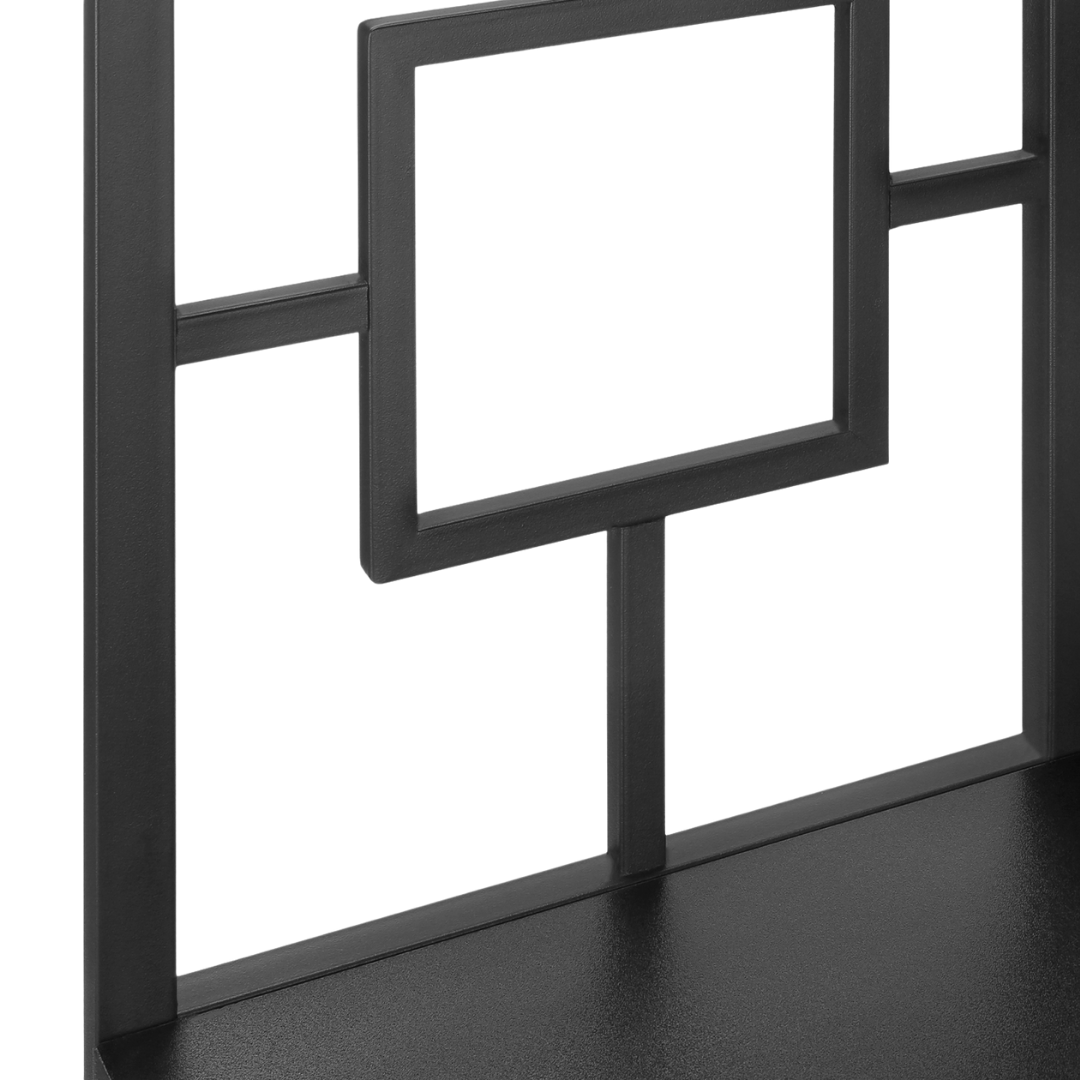 Cornellix – 62"H Metal Corner Étagère – Black