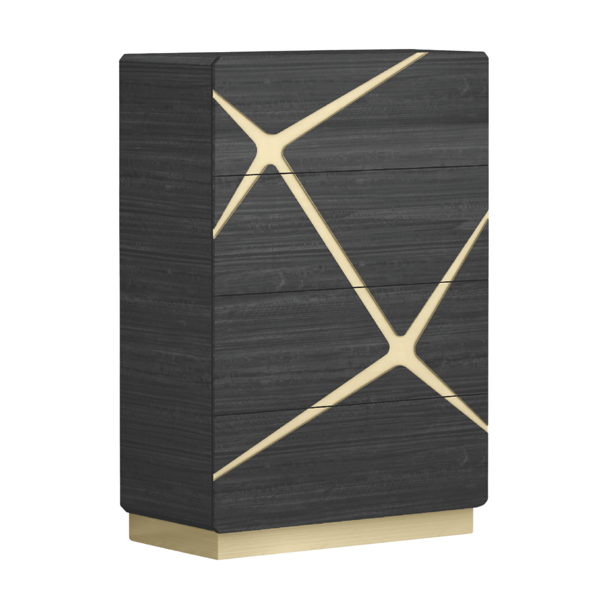 Noctova – Ensemble de chambre queen noir et or avec rangement