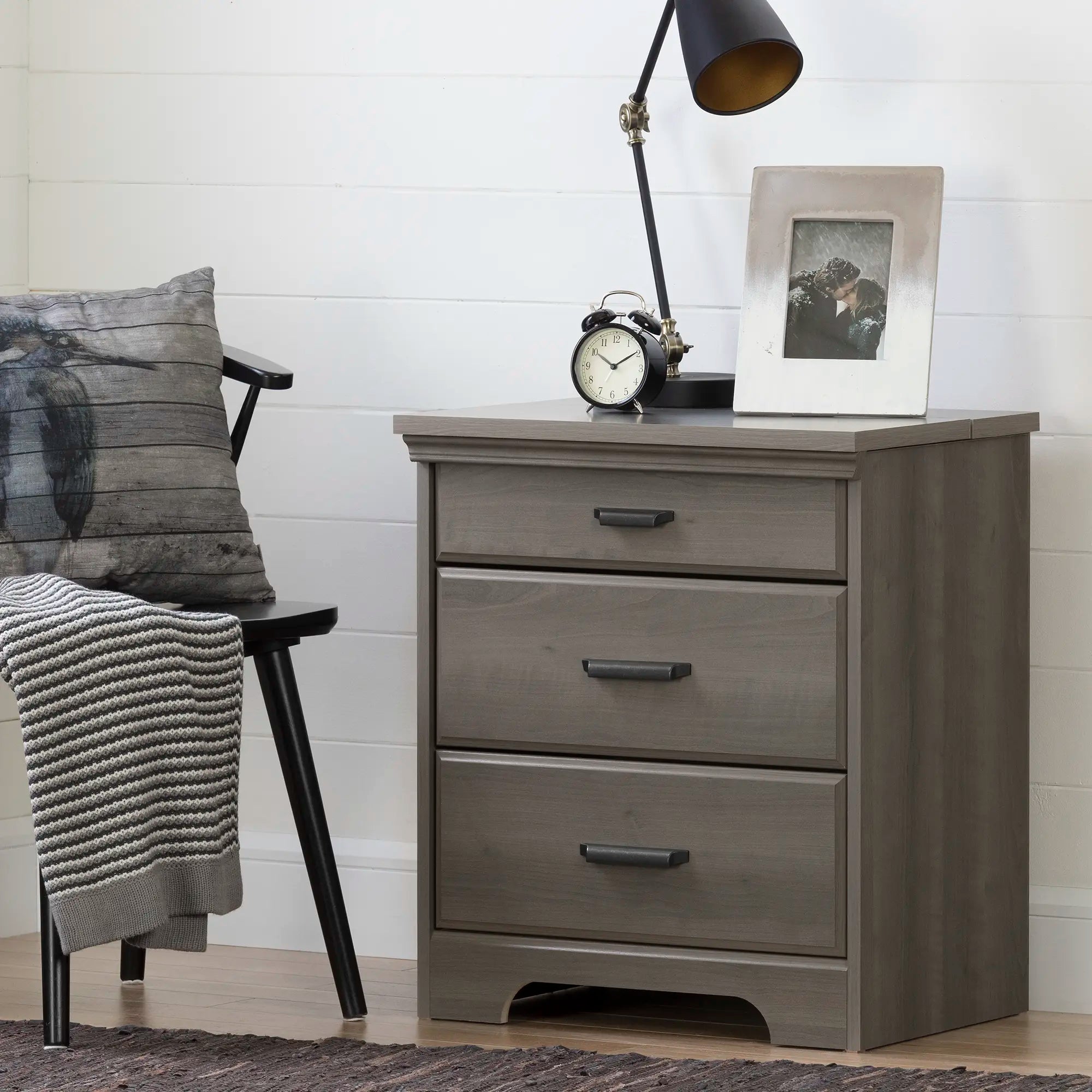 Nightstand with Charging Station and Drawers - Versa