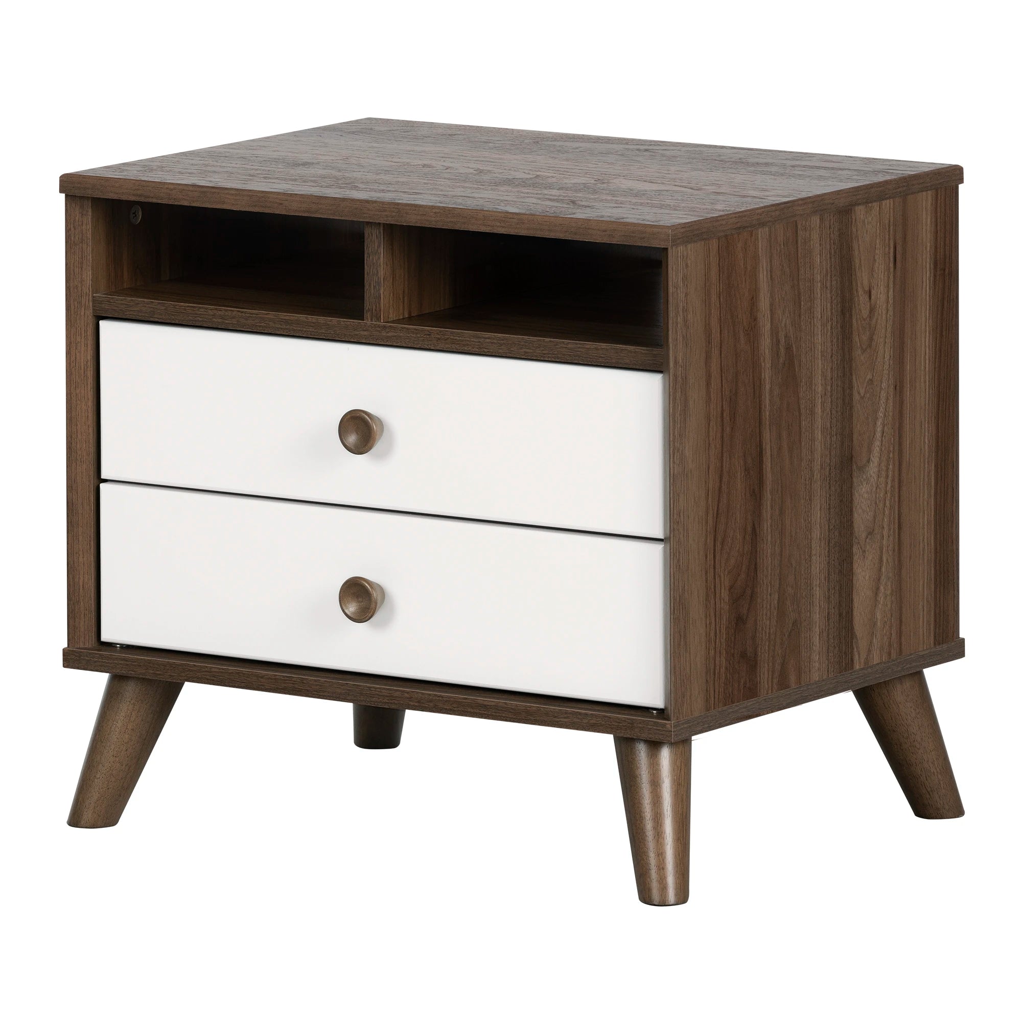 2-Drawer Nightstand with Open Storage - Yodi