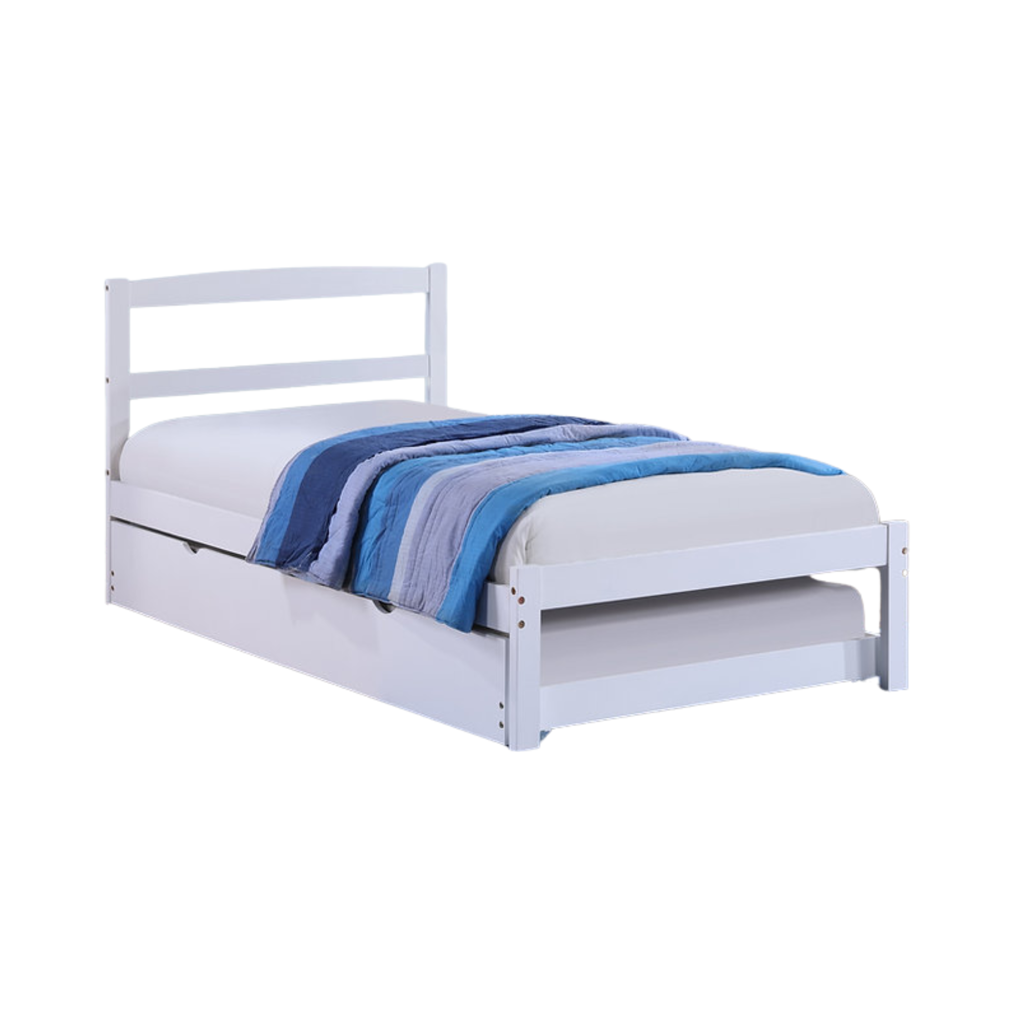 Lit gigogne – Lit simple blanc avec lit gigogne 416